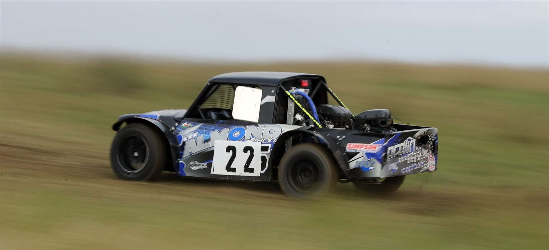Gary Elder, in his twin-engined Mini special, racked up another win in the latest autocross event at Towerhill. Picture: James Gunn