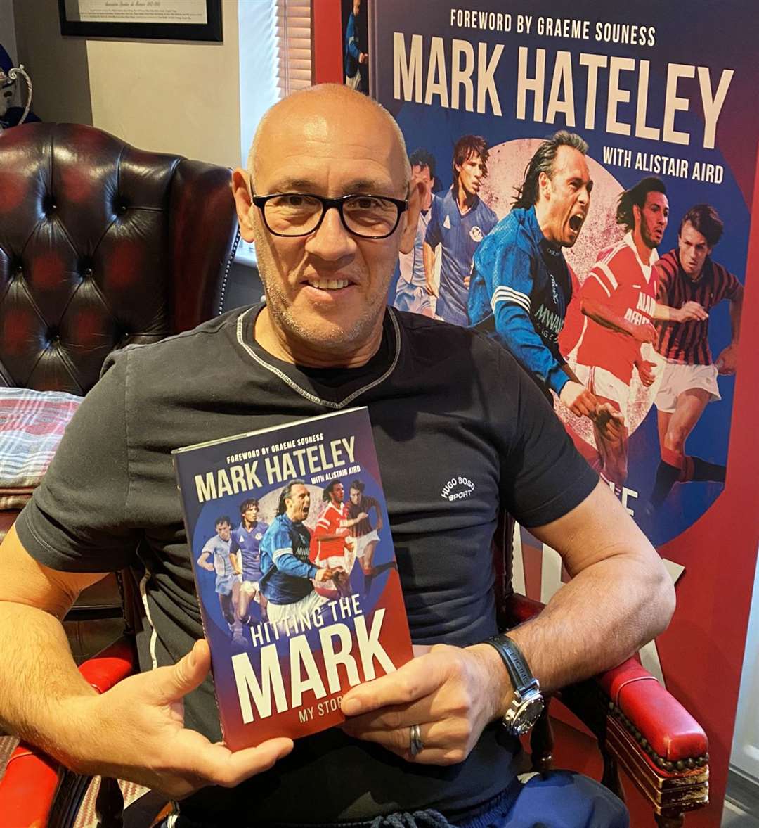 Mark Hateley with his autobiography, Hitting the Mark, published at the end of last year.