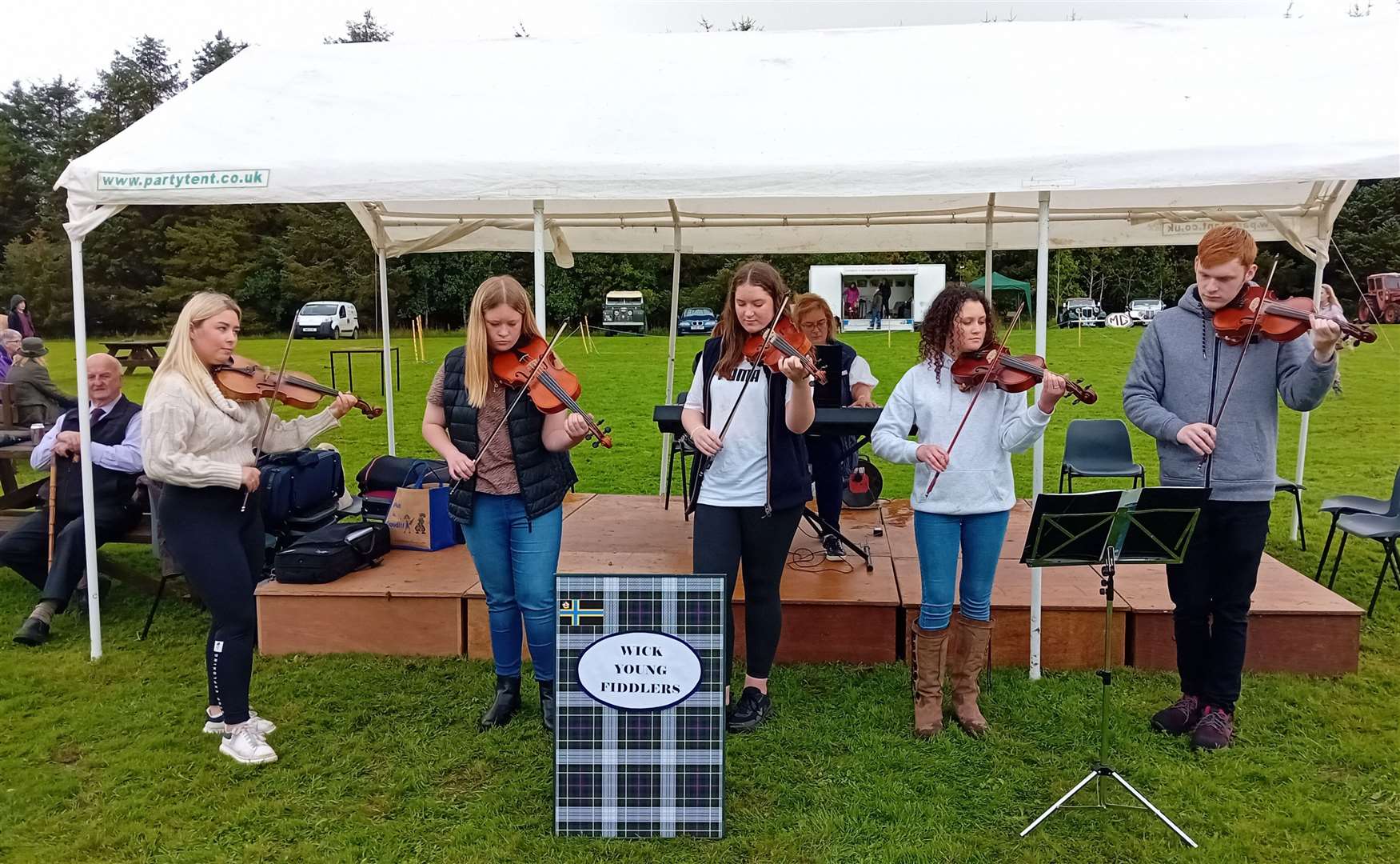 The Wick young fiddlers who played at the Bower gala. Picture: Willie Mackay