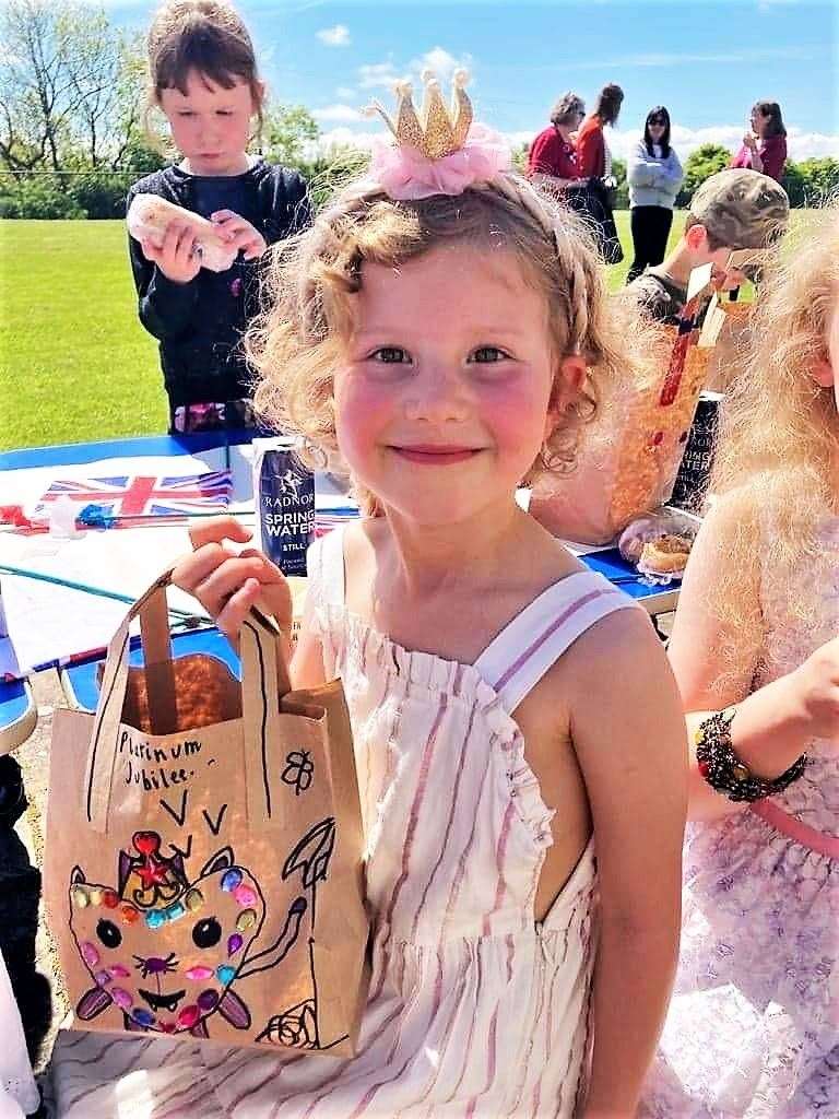Another little princess with her bag of Jubilee goodies.