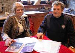 Christine Sutherland and her husband Don looking at some of the paperwork relating to George Davis’s predicament.