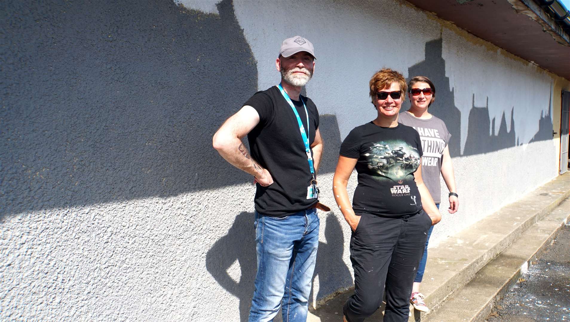 From left, Benny Douglas, Clair Nichols and Rhiannon Elder who all helped organise the youth initiative which is transforming the riverside boating shed. Pictures: DGS