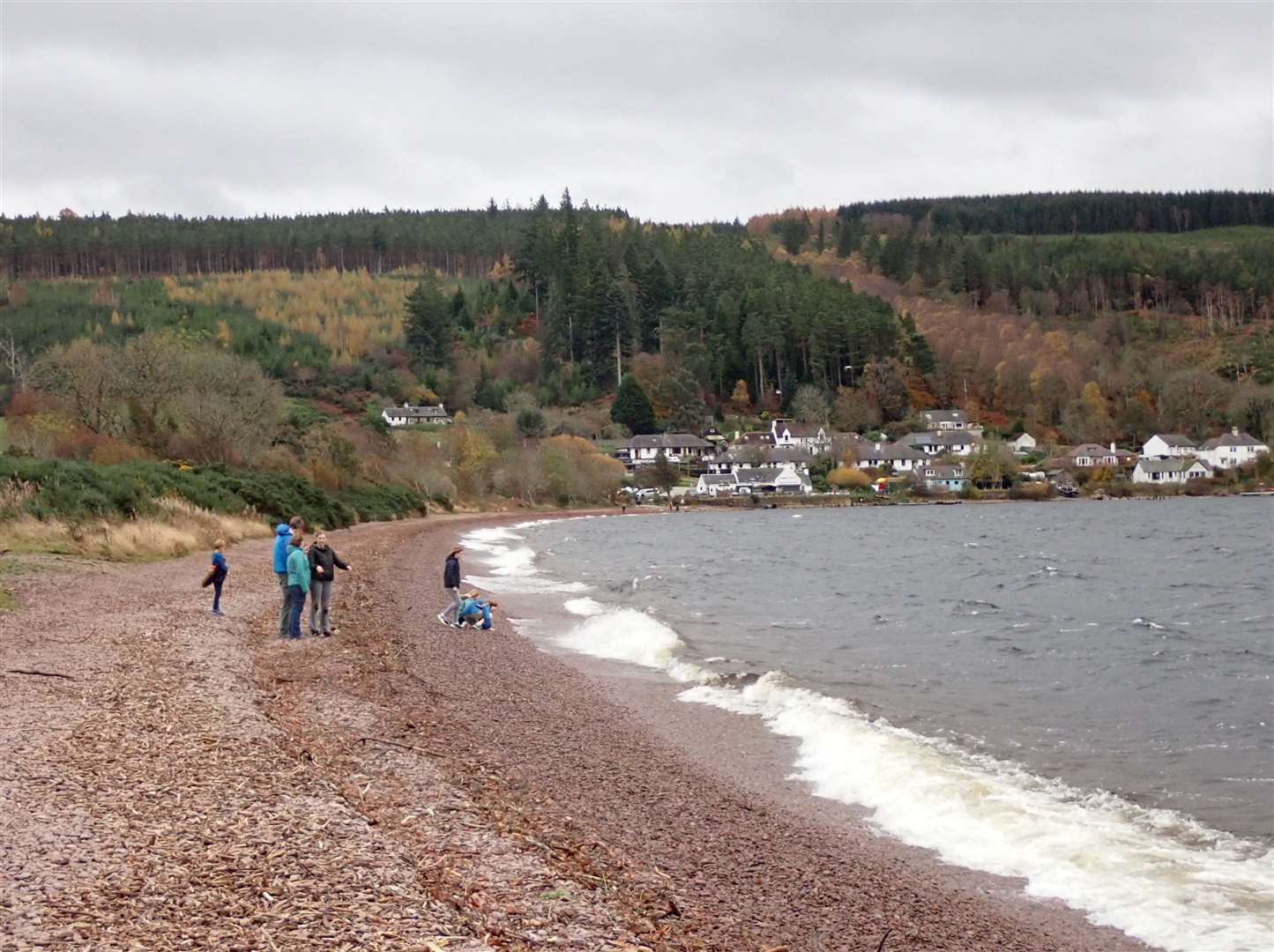 On the beach at Dores.