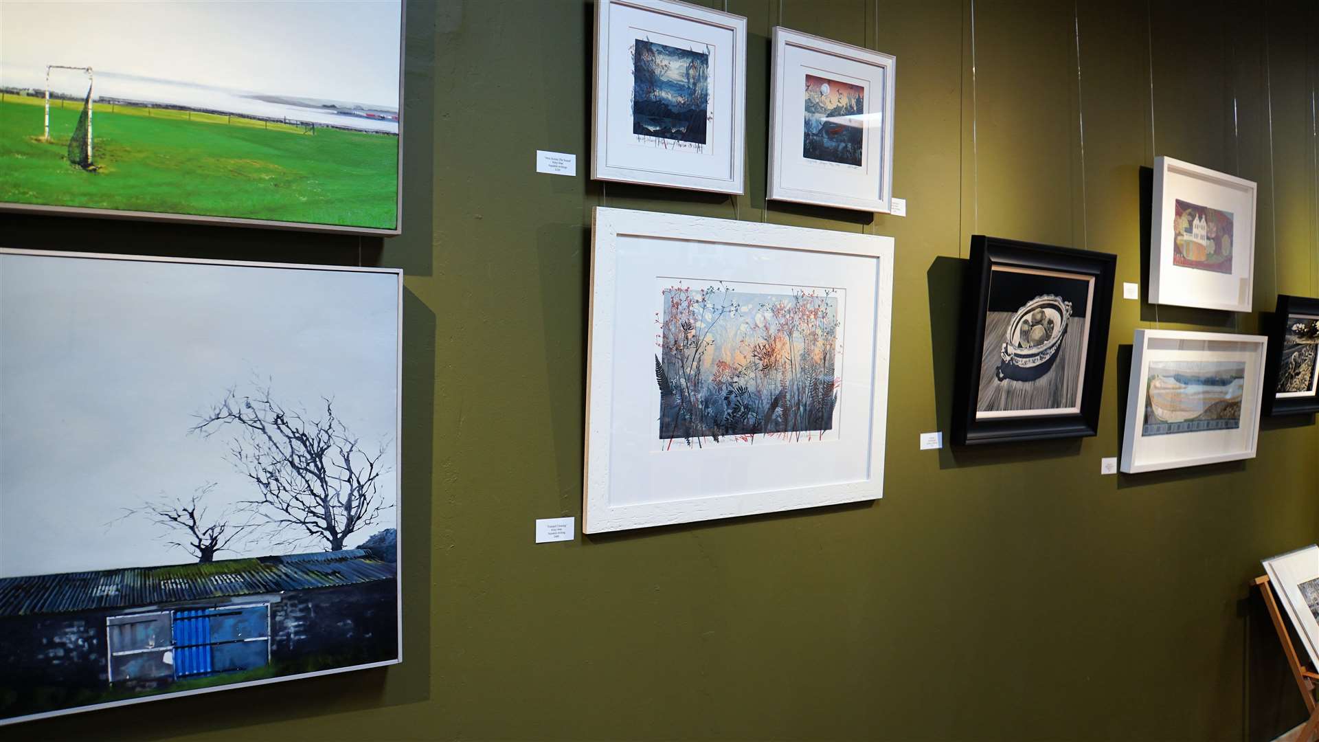 Some of the work by local artists including Helen Moore and Kitty Watt.