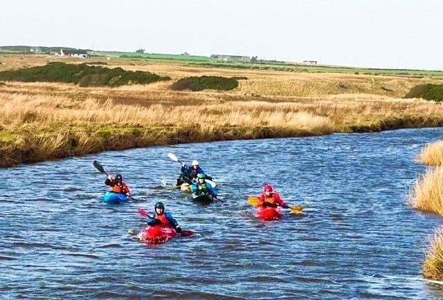 Caithness Kayak Club patrol stretches of the river for discarded items.