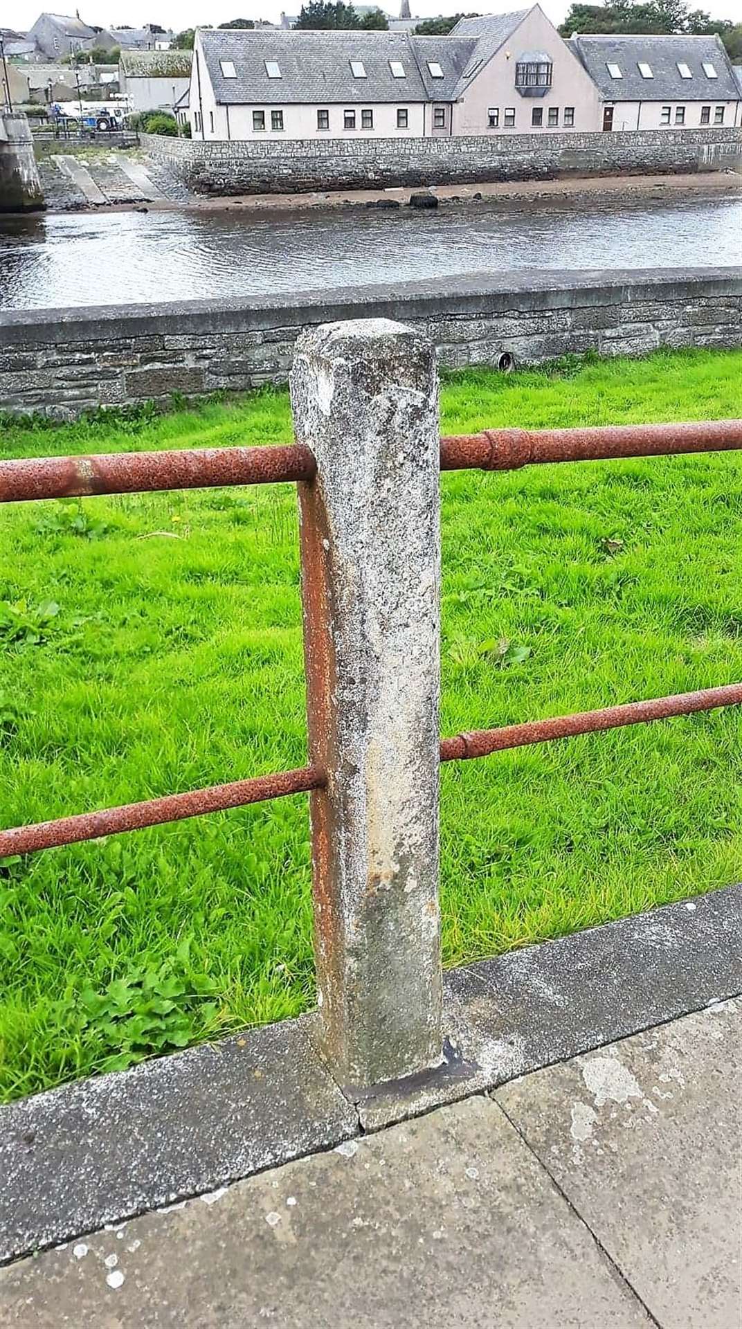 Concrete posts like this and railings will be fixed.