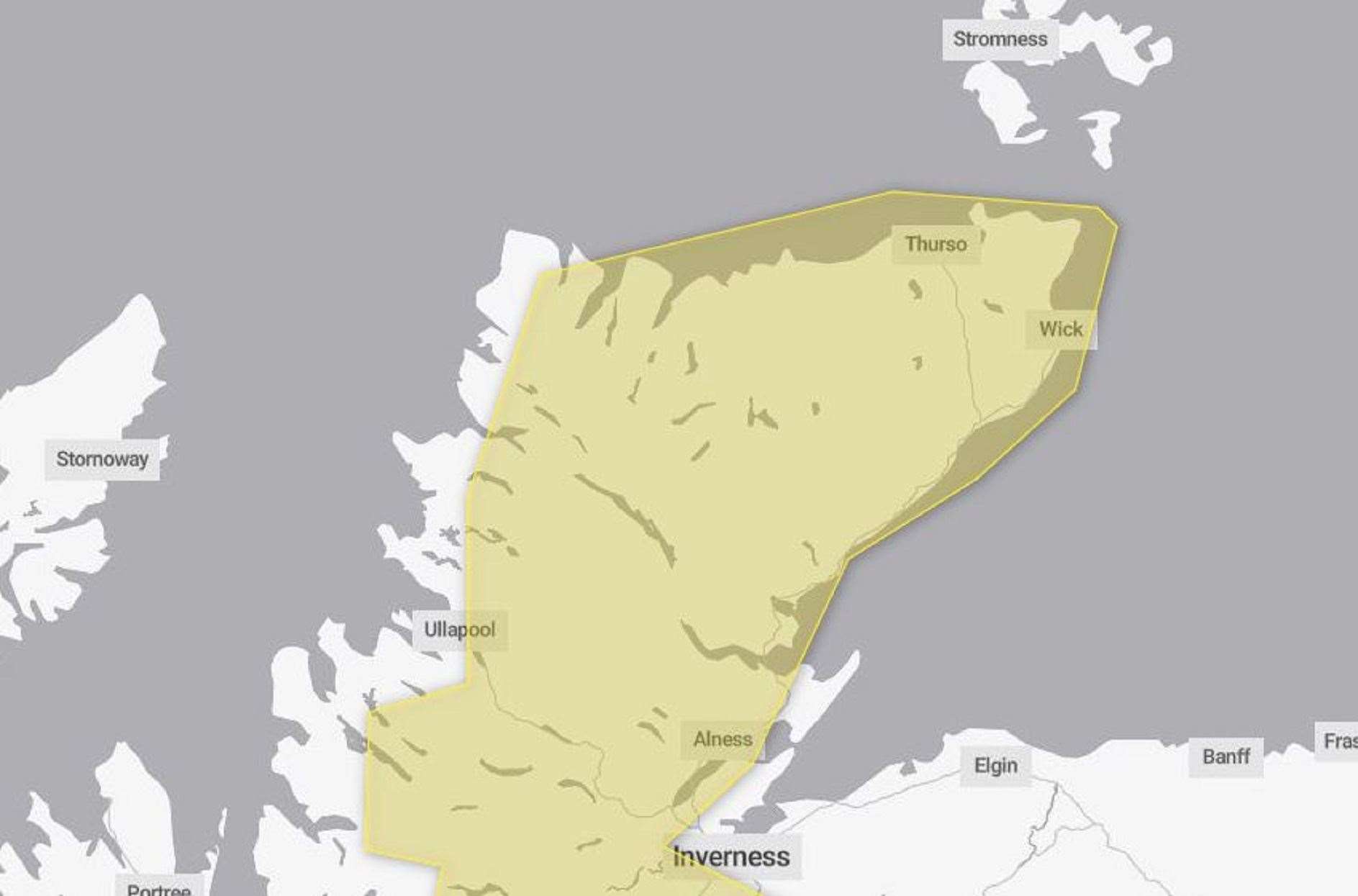 Met Office Yellow Warning for Friday, January 19.