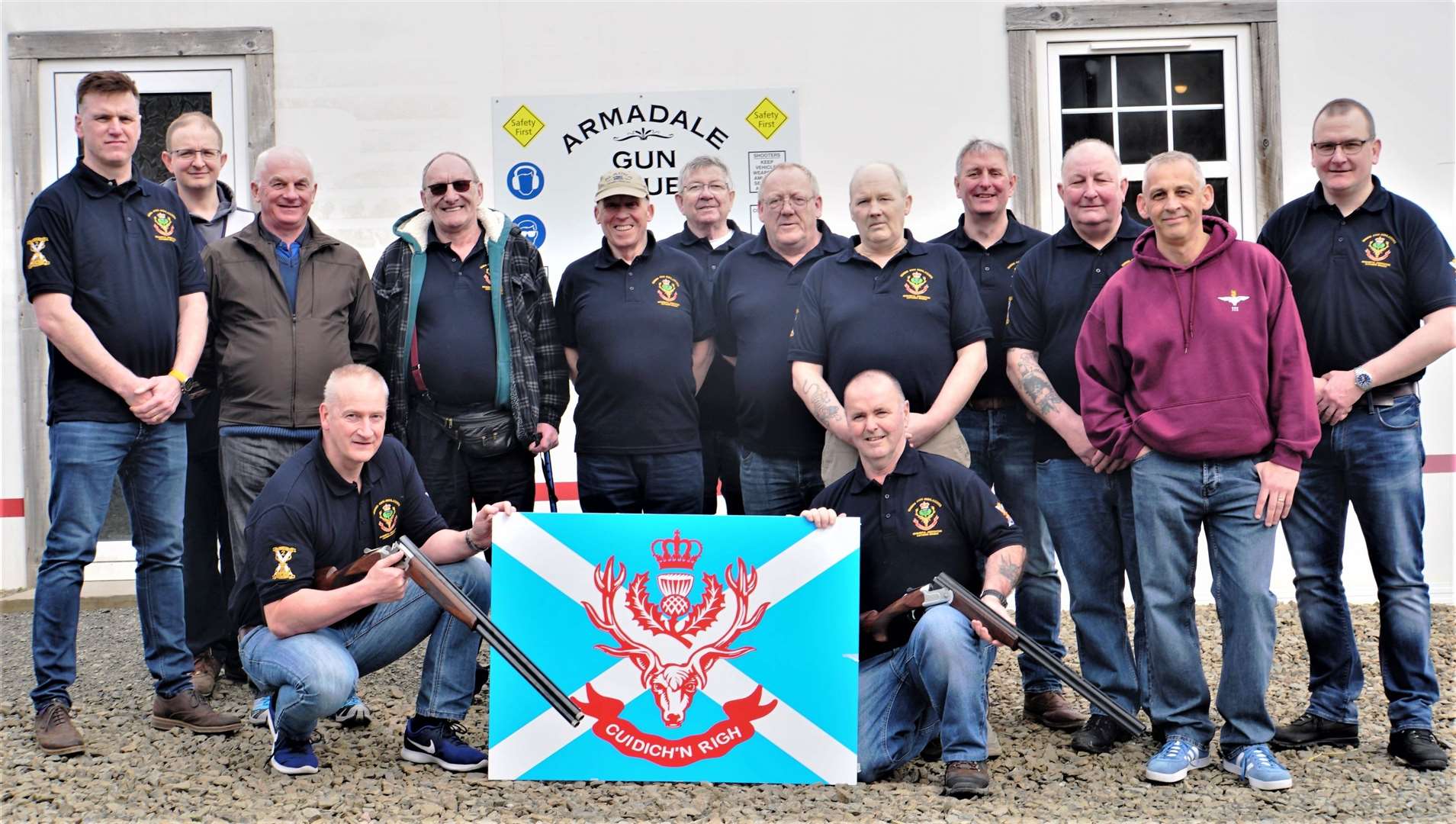 Ross Hambleton, far right, helped organise the clay pigeon shoot at Melvich for veterans in the Caithness branch of the Queen’s Own Highlanders Association. Pictures: David G Scott