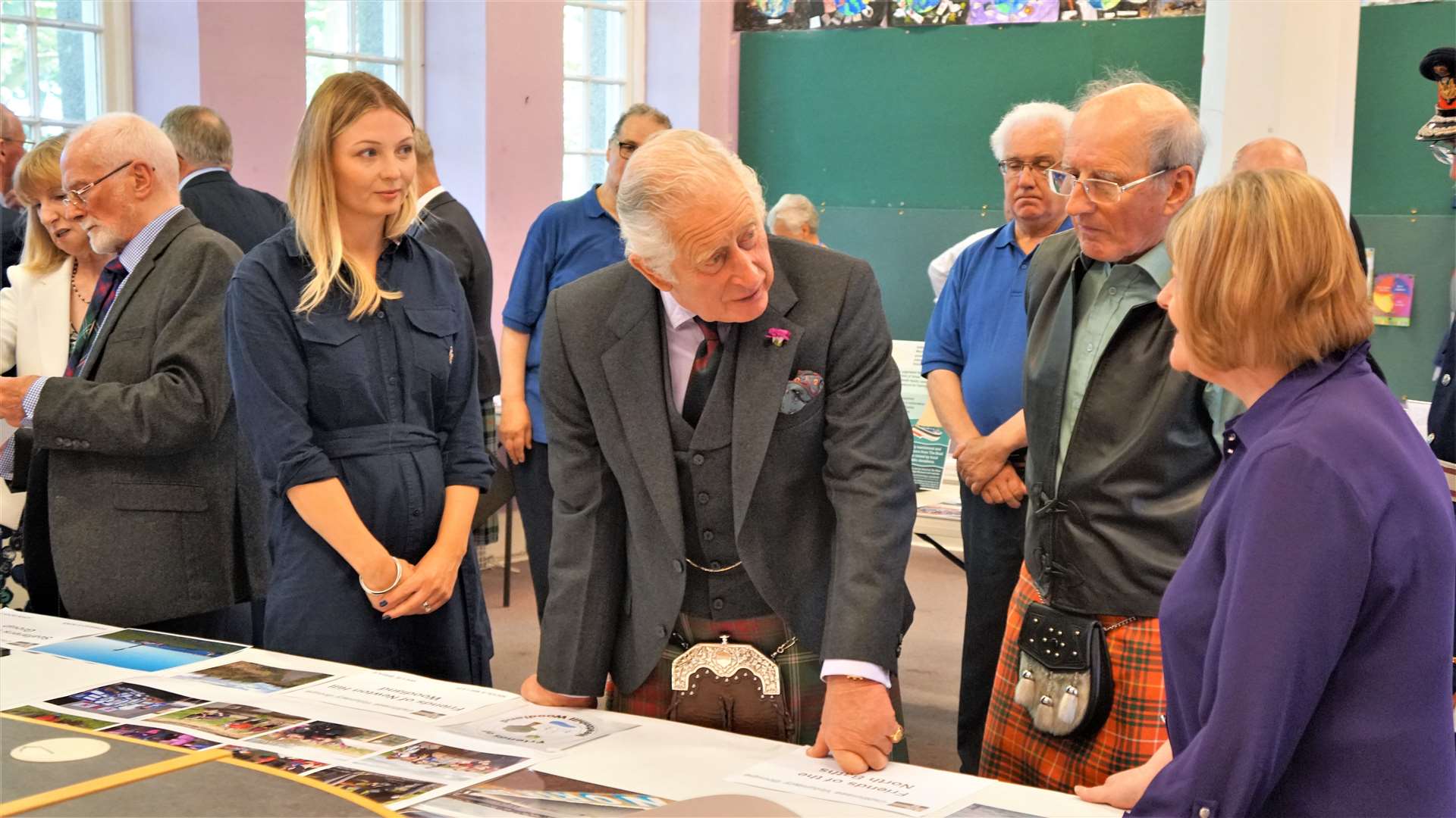 Prince Charles in conversation with volunteers from Friends of Newtonhill Woodland. Picture: DGS