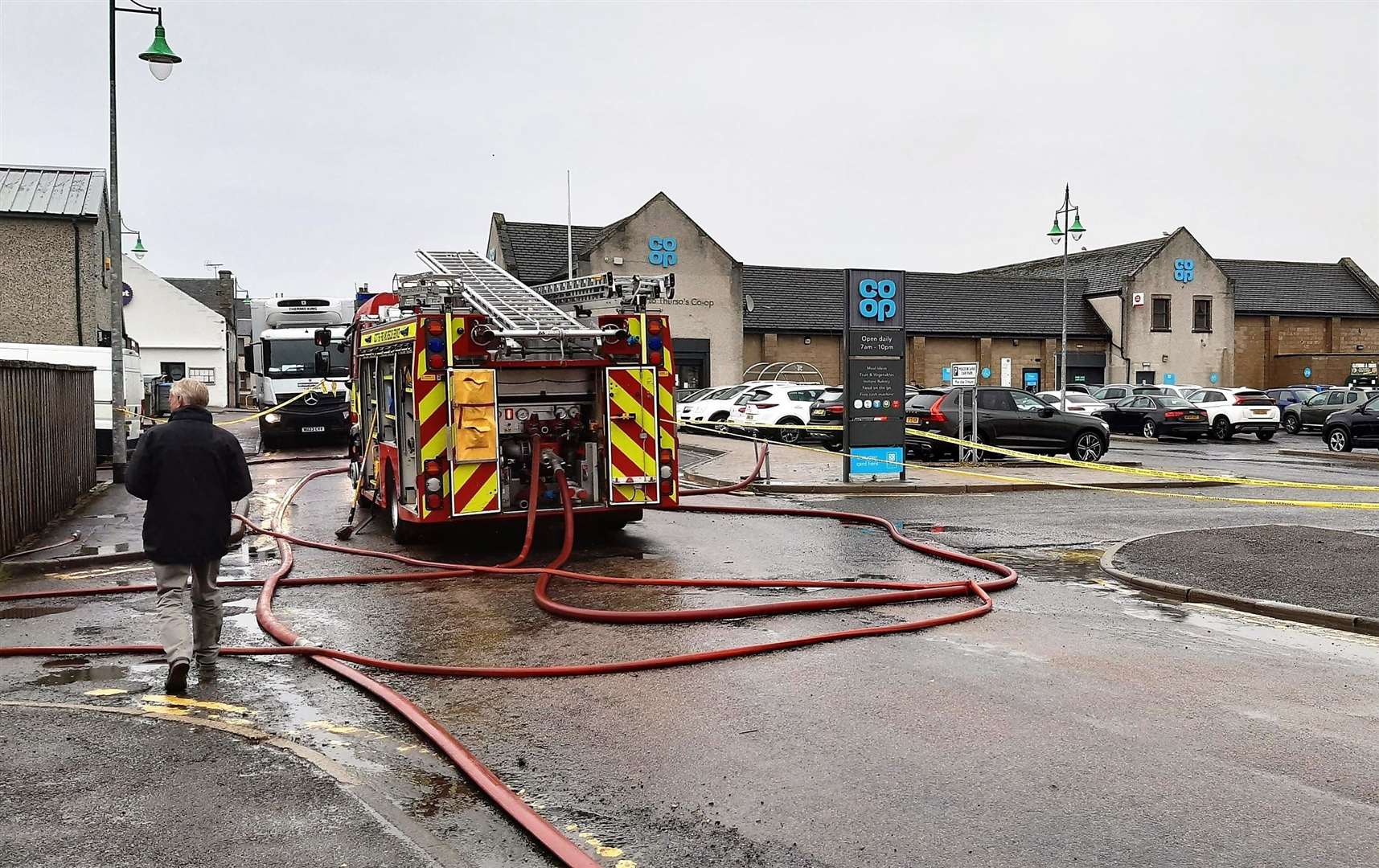 Firefighters were called to help after flooding in Thurso last month.