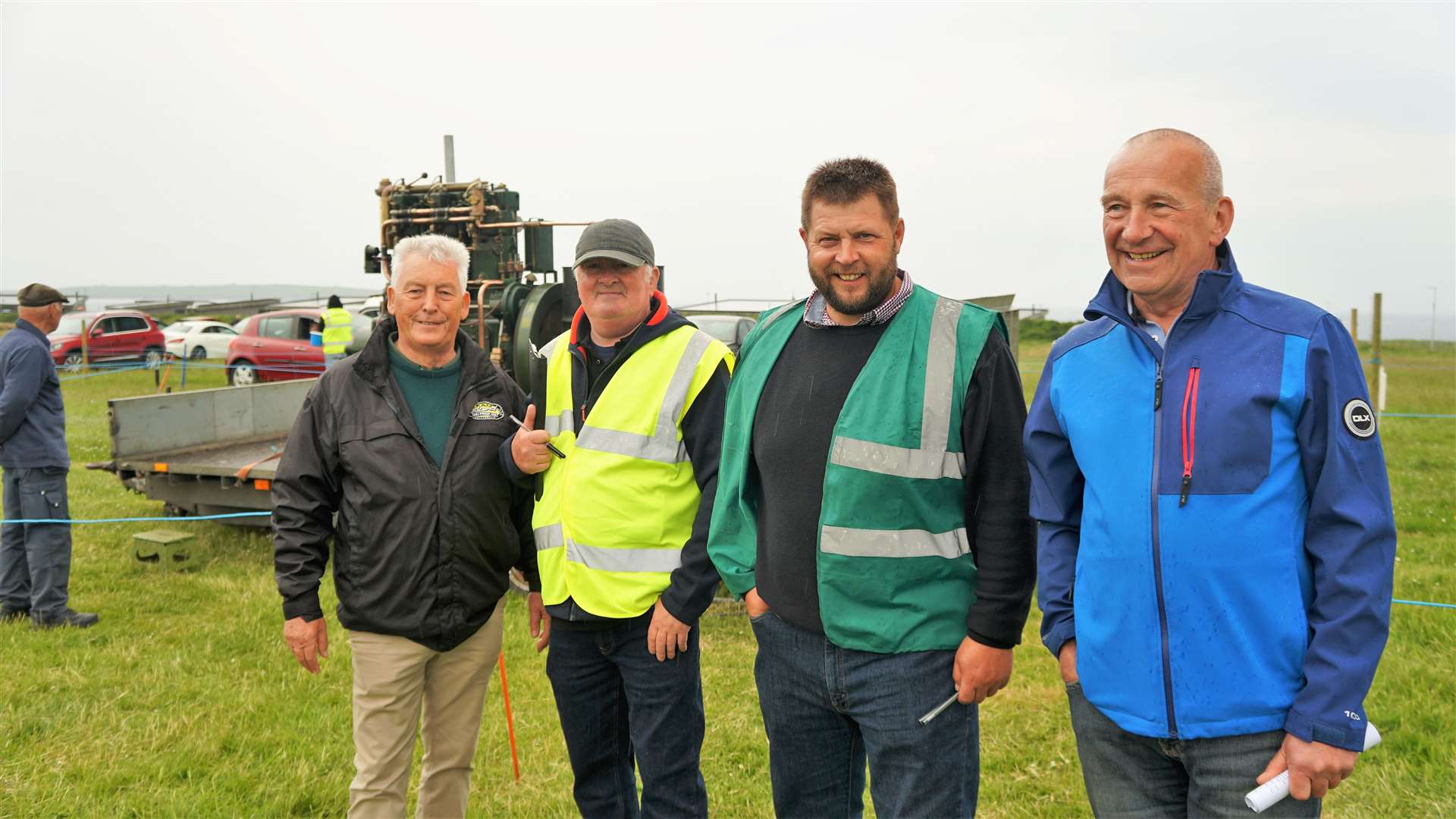 Caithness and Sutherland Vintage and Classic Vehicle Club members from left, Les Bremner, chair Kevin Sutherland, vice chair James Green and Jasper Bremner. Picture: DGS