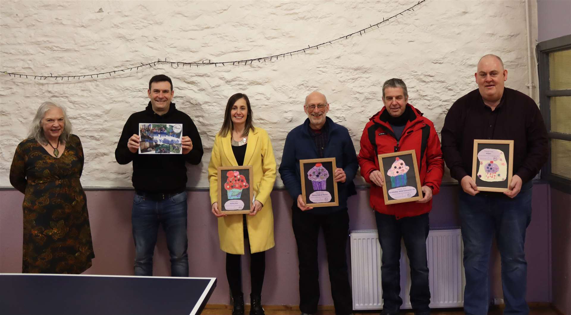 From left: Helen Allan (chairperson of Thurso Youth Club), Alan MacDonald (Atec), Gemma Mackillop (Ashley Ann), Alan Gerrard (Rotary Club of Thurso), Lee Mackay and Mike Muir (M2PCS).