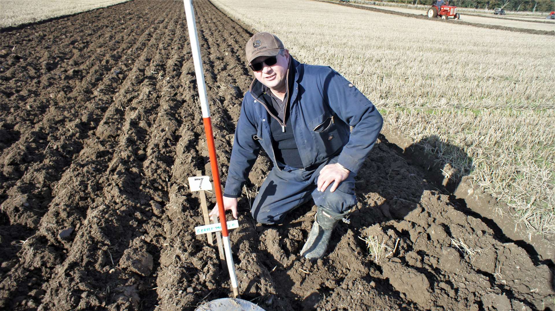 Club chairman Andrew Mackay explained what makes a perfect furrow. Picture: DGS