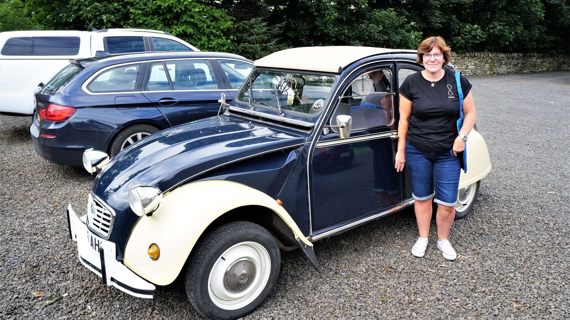 Susan Taylor is an archaeology student who had travelled over from Orkney in her classic 2CV to come to the event. Picture: DGS