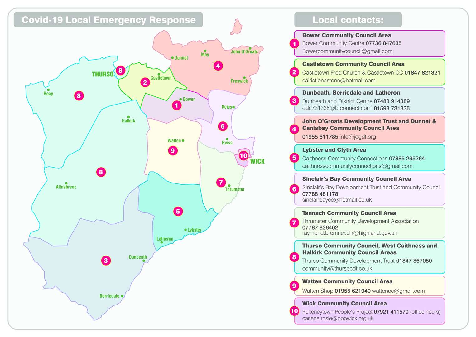 The newly commissioned map shows what help is available throughout the county.