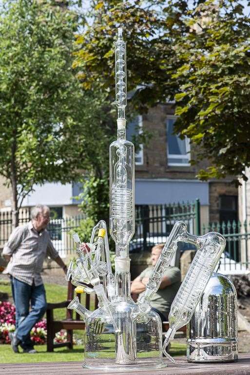 An example of Ian's technical glassware in Sir John's Square, Thurso, last summer. Picture: Mark Griffin