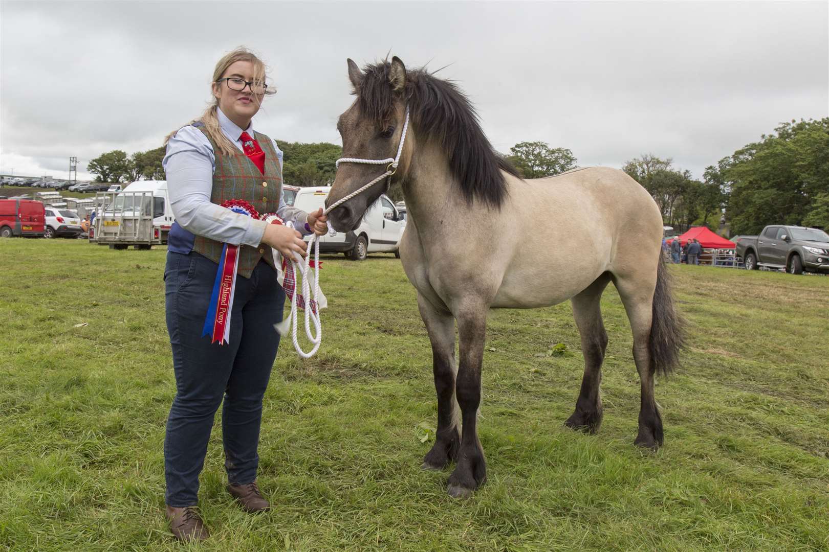Natalie MacDonald, Halkirk, with the reserve supreme horse champion and Highland pony champion, Macdhui of Achnacarry, a yearling. Picture: Ann-Marie Jones / Northern Studios