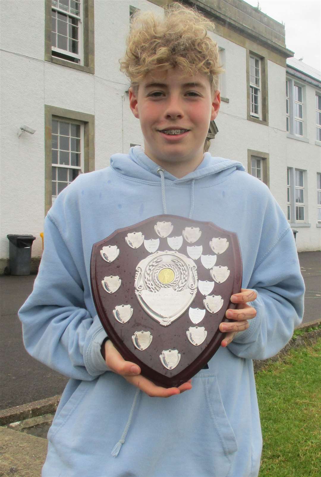 Nathan Fraser with his award.