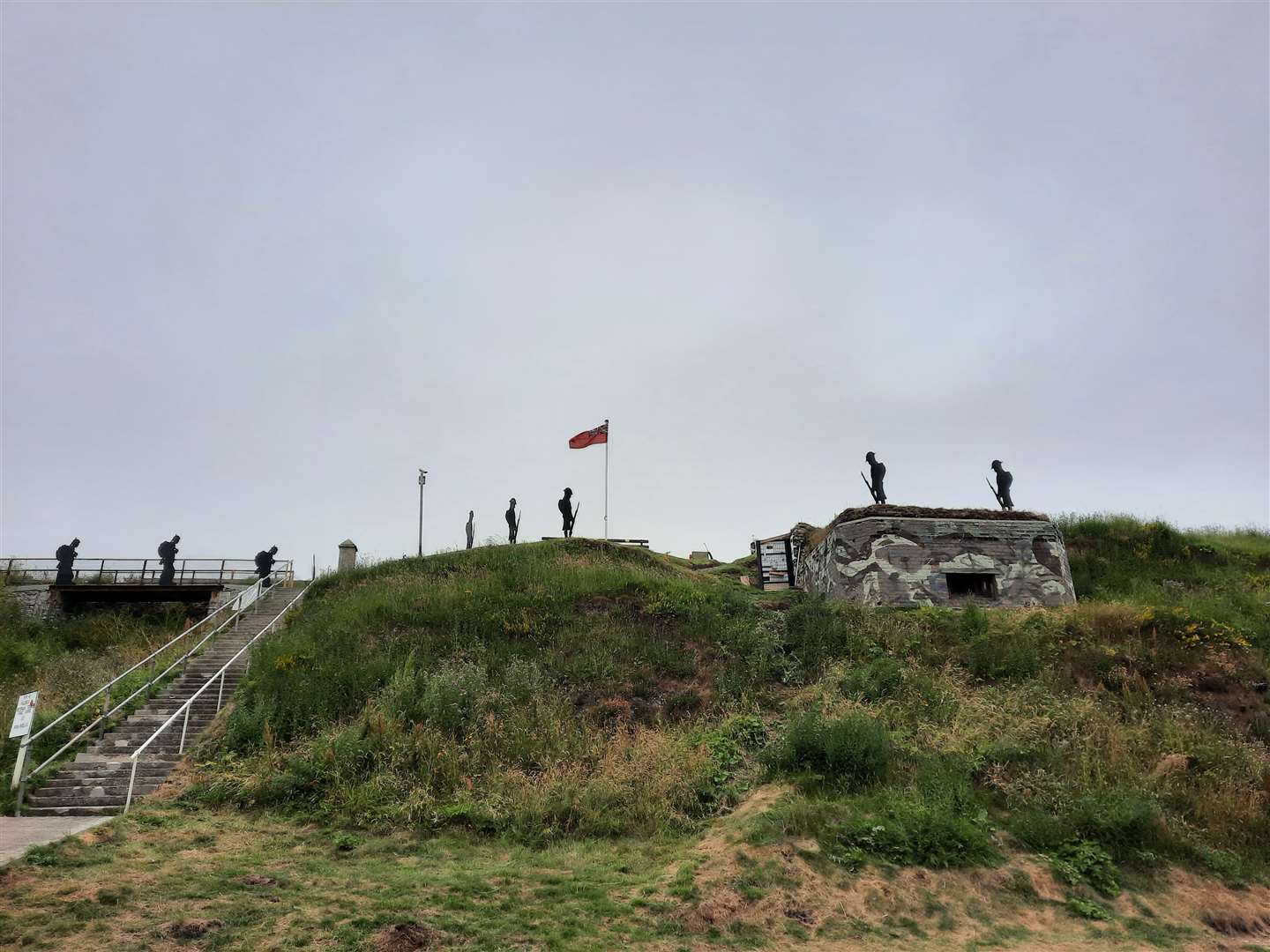 Silhouettes of soldiers standing out against the sky during the open day at Wick's World War II pillbox museum at the weekend. Picture: Willie Watt