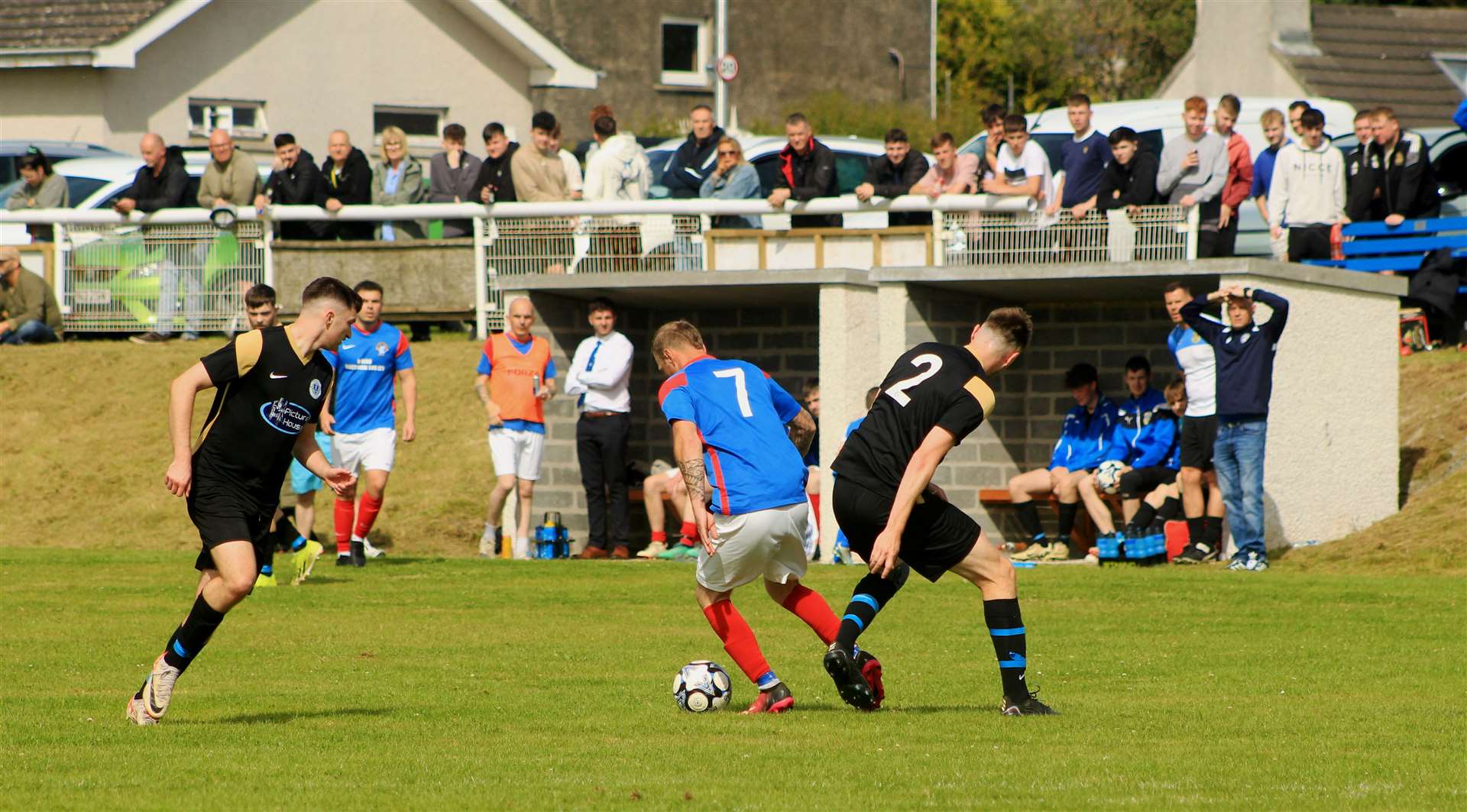 Tony Miller of Keiss controls the ball in midfield. Picture: Alan Hendry
