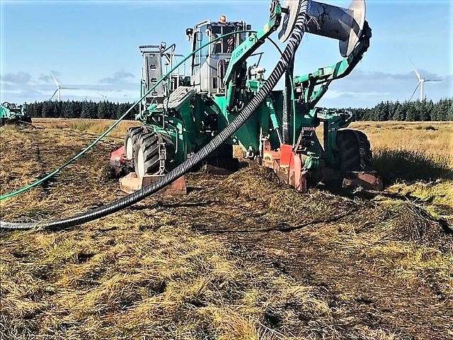 Burns of Whilk cable plough with the cutting equipment at the front and the drum from where the cable is laid at the rear. Picture: SSE