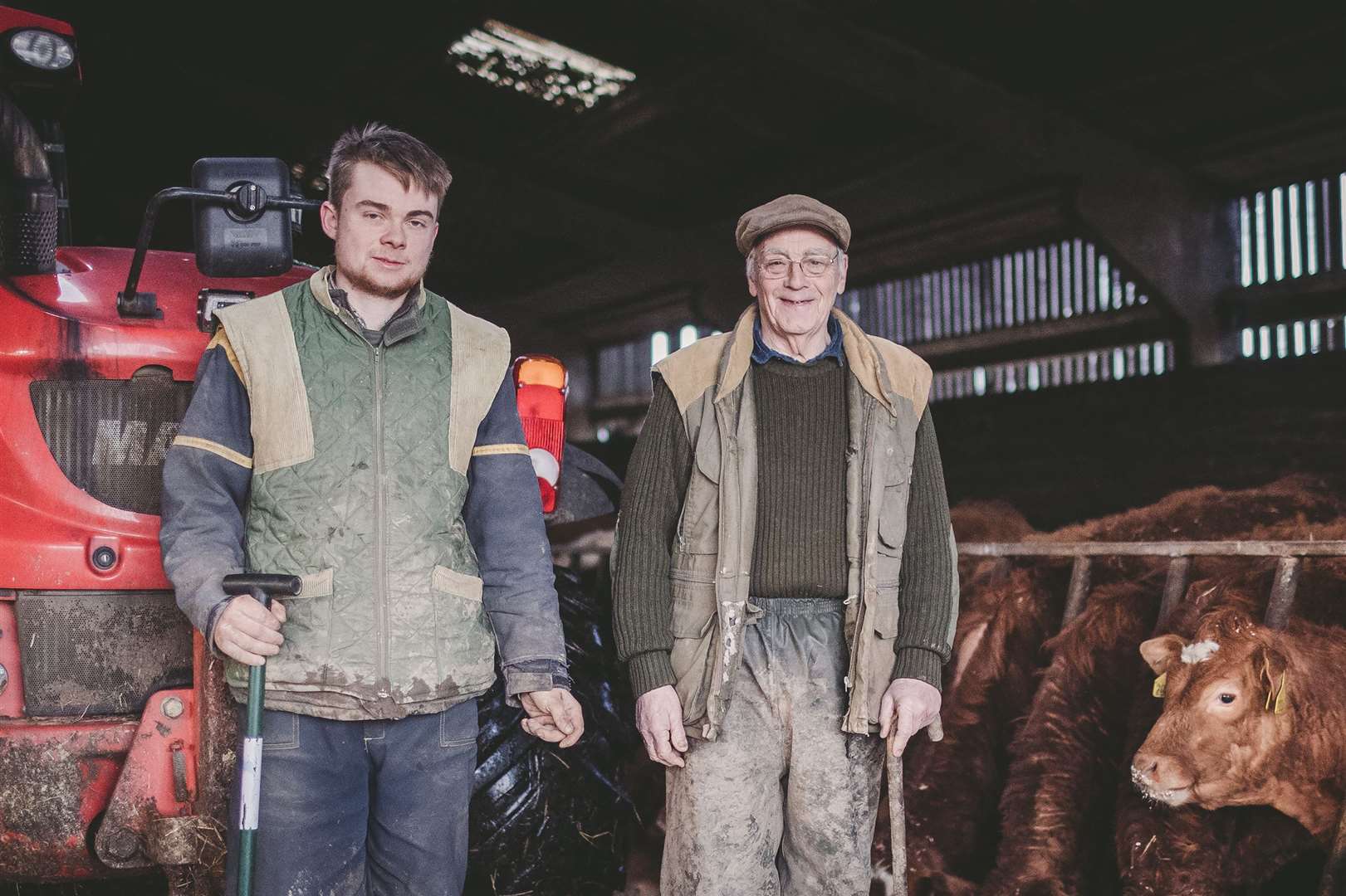 Reaster farmer Thomas Sinclair (right) with apprentice Michael Doull. Picture: Colin Campbell Photography and Design