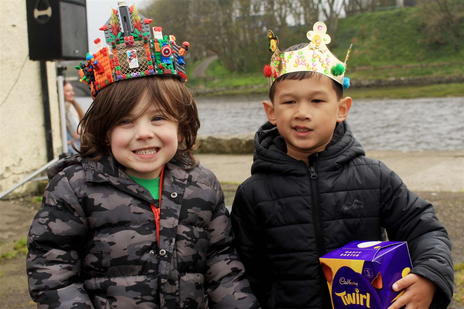 Boys' crown competition winner Leo Risbridger (4), on the left, and joint runner-up Ryan Budge (3). Picture: Alan Hendry