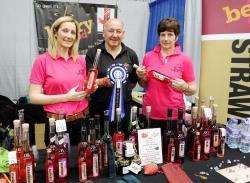 Owner of 'Berry Good' Jill Brown with her family Peter and Sheena Brown whowon two 2 star awards in the Great Taste Awards for their strawberry vodka and raspberry gin.