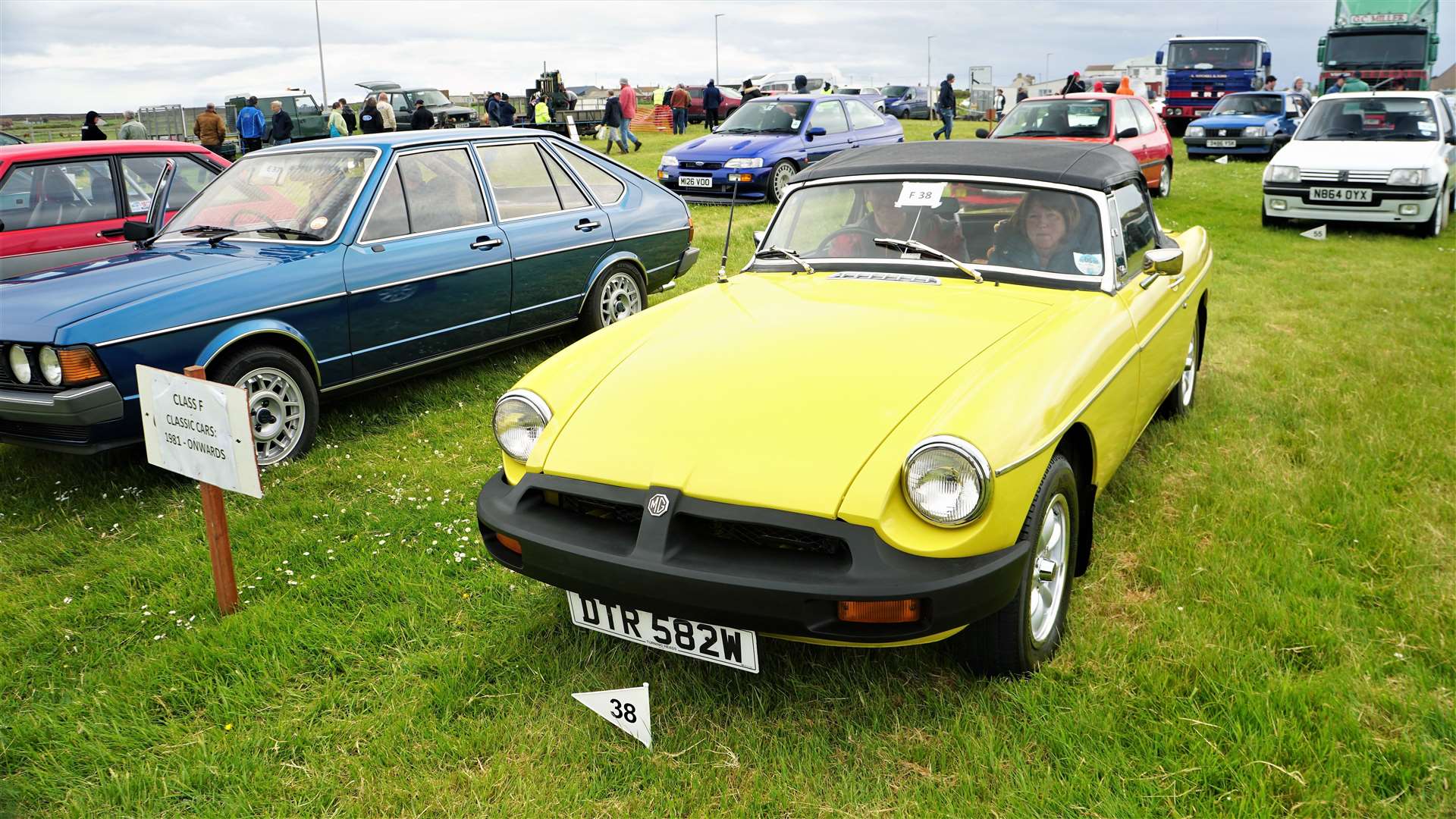A lovely primrose yellow MG MGB Roadster from 1981 owned by John Forbes, Wick.