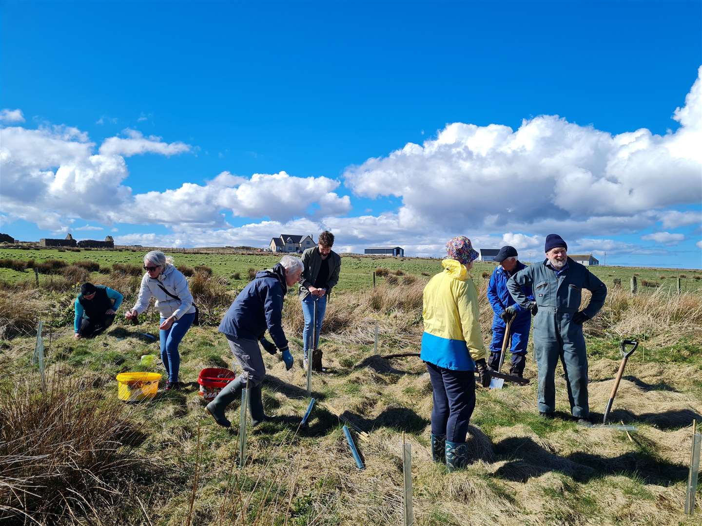 Volunteers taking part in the tree-planting event at John O'Groats Mill.