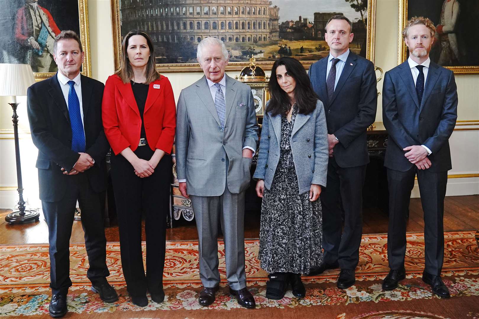 Rory Moylan, furthest right, was among a delegation who met the King for a briefing on the humanitarian situation in Gaza in October (Victoria Jones/PA)