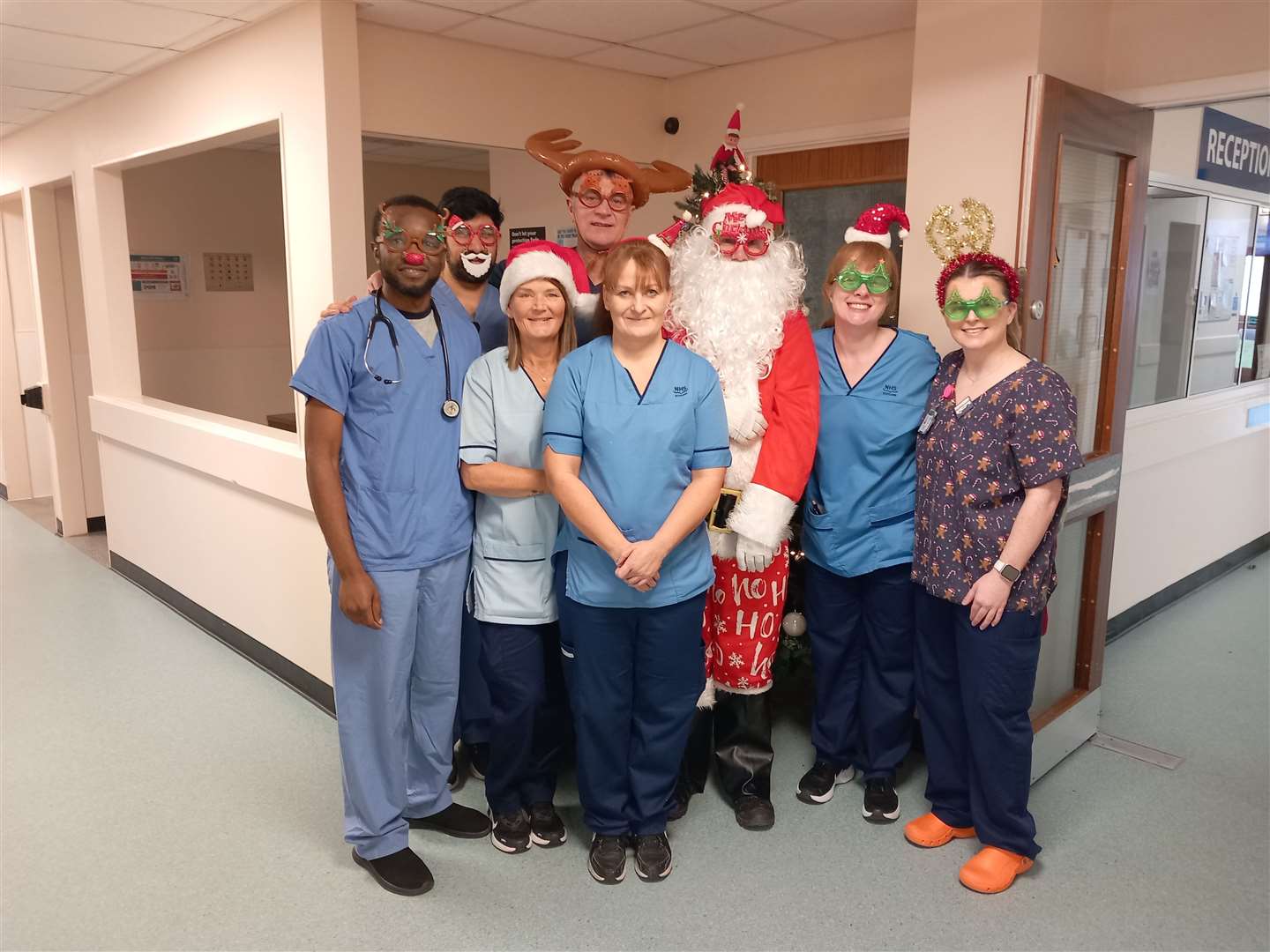 Derek dressed as Santa at the A& E ward