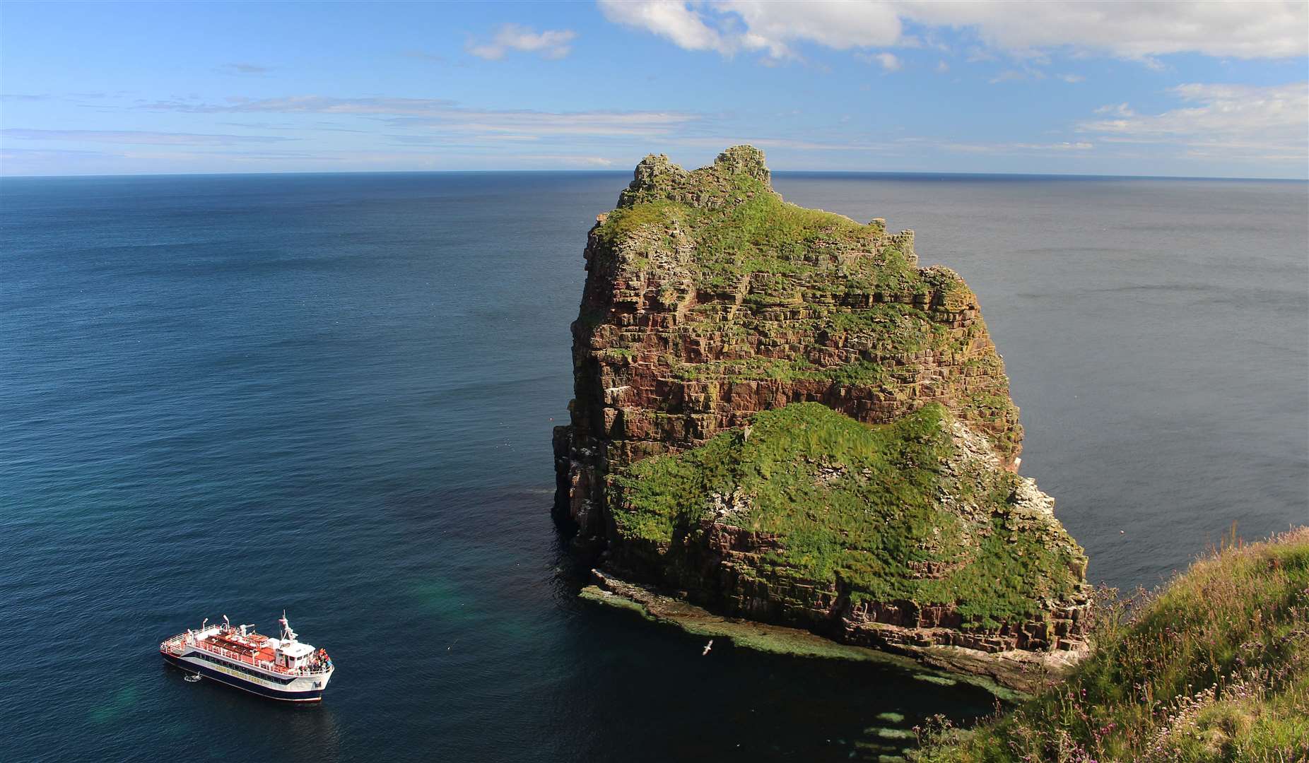The John O'Groats ferry on a wildlife cruise around Duncansby Head in July 2017. Picture: Alan Hendry