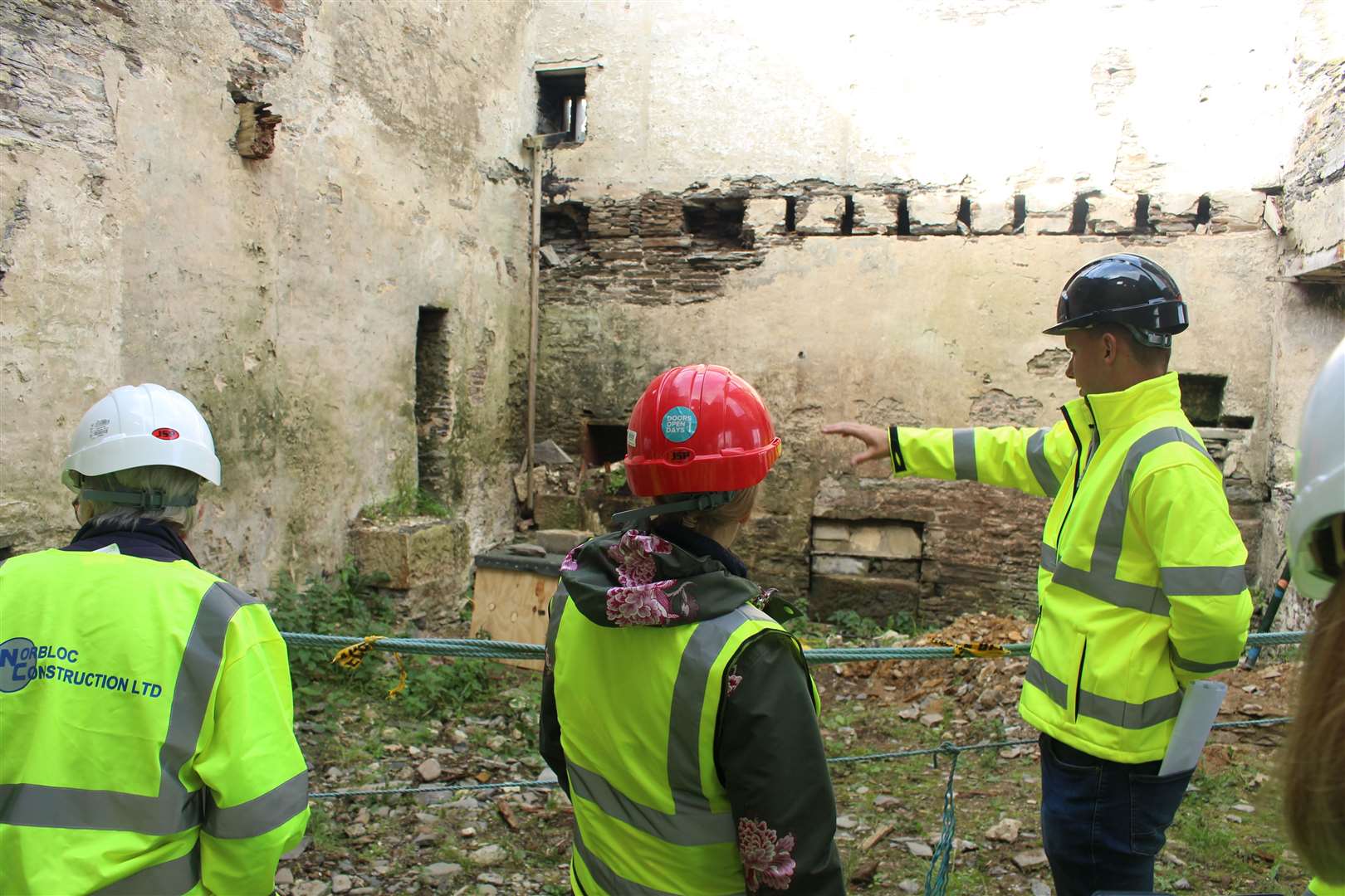 Site manager Jamie Rogers explains some of the work that has been going on so far. Picture: John Davidson