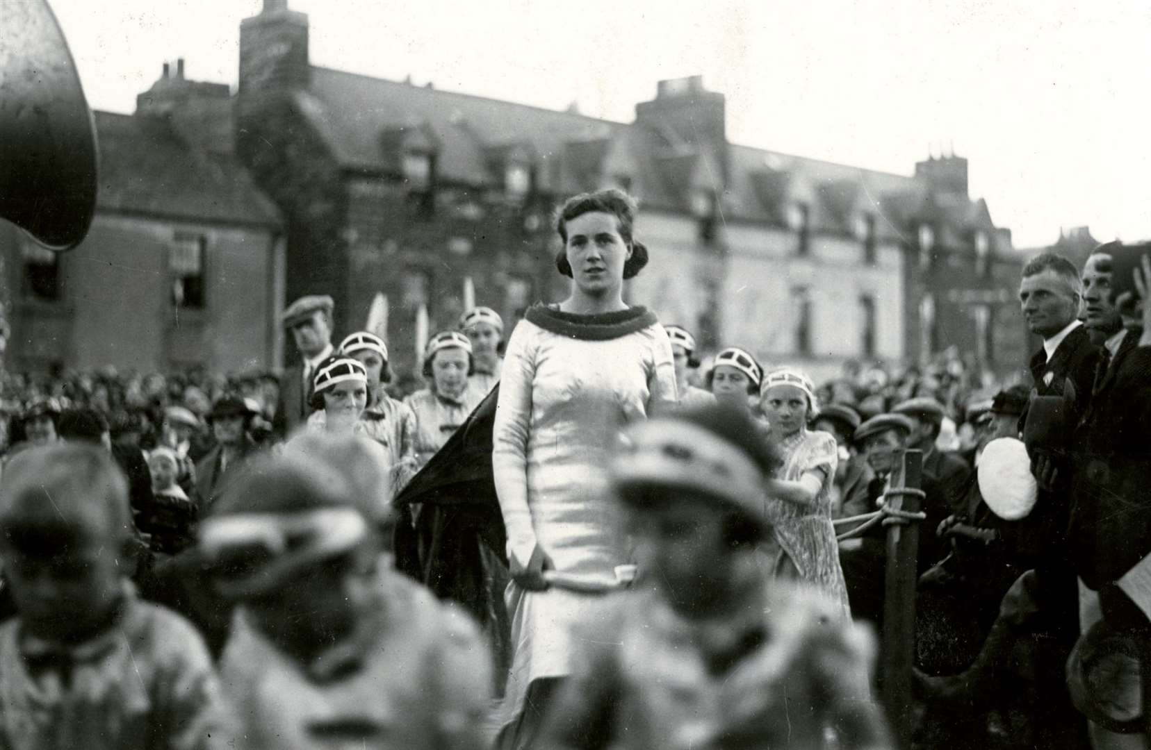 Wick herring queen Retta Shearer arriving for the crowning ceremony in 1937 – from one of the Caithness photo books that will be on sale at the old herring mart each Saturday in August.