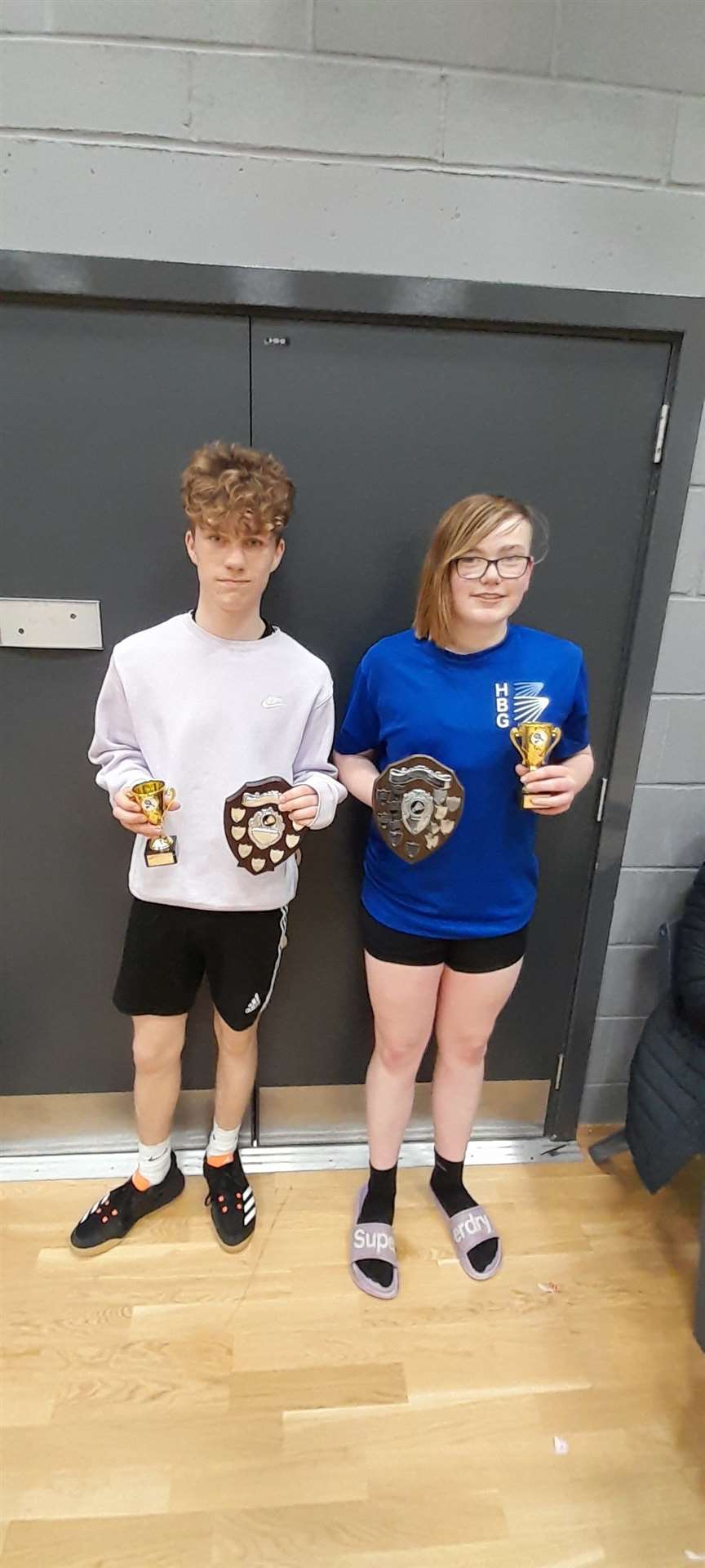 Mixed winners Arran Johnson and Chloe Mackenzie.