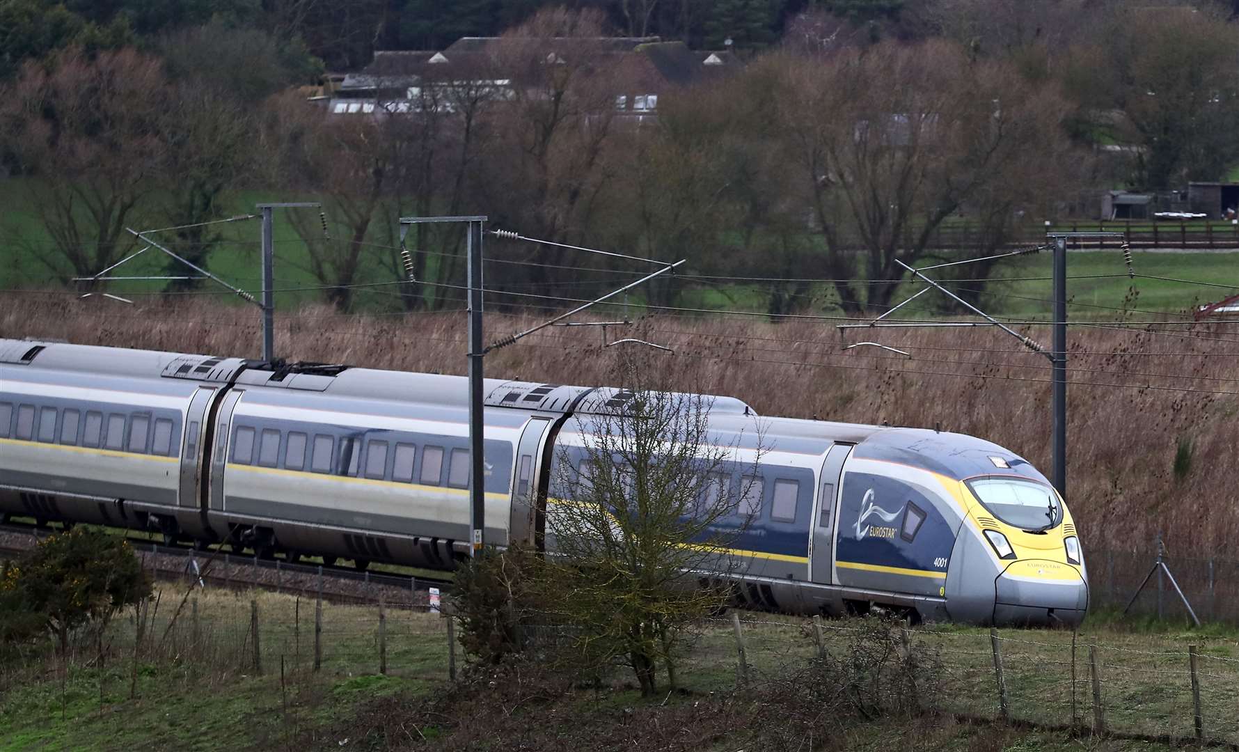 A Eurostar train travelling through Kent (Gareth Fuller/PA)