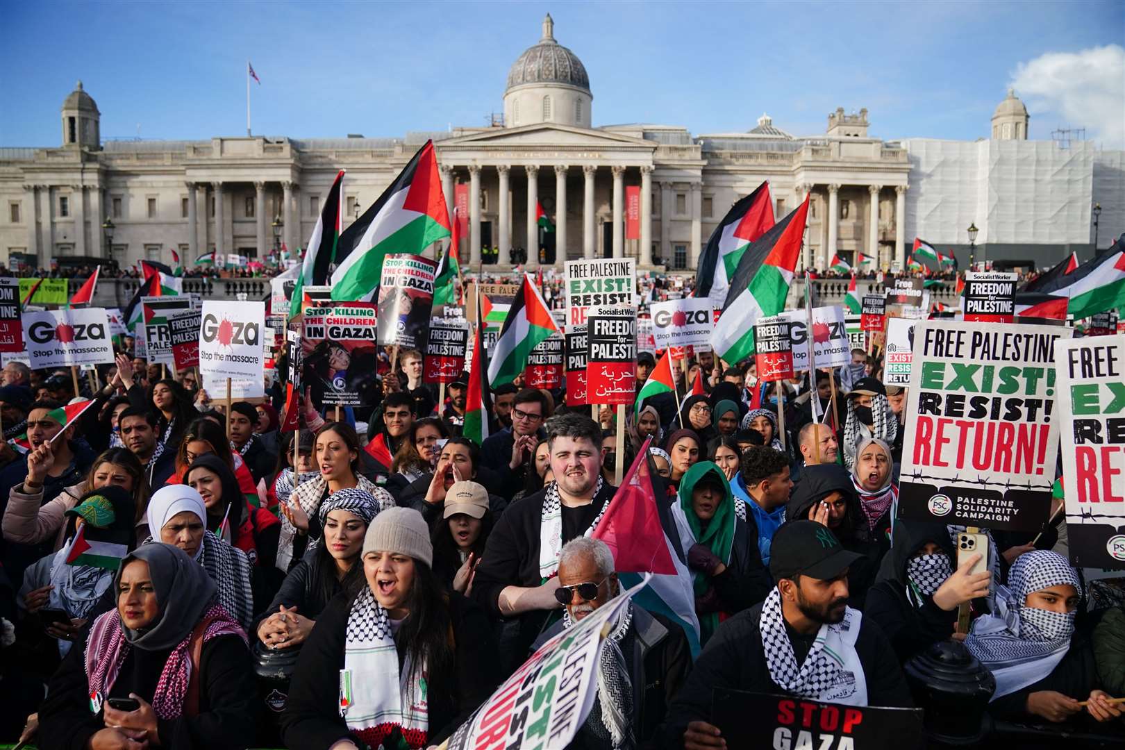 Tens of thousands of people joined pro-Palestinian protests across the UK this weekend calling for a ceasefire (Victoria Jones/PA)
