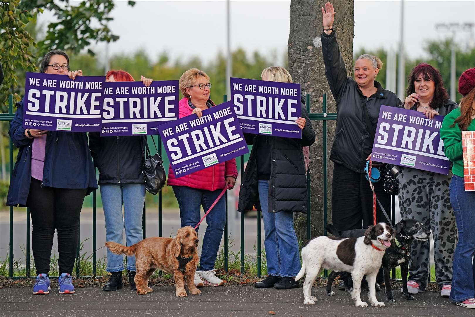 School support workers are on strike (Jane Barlow/PA)