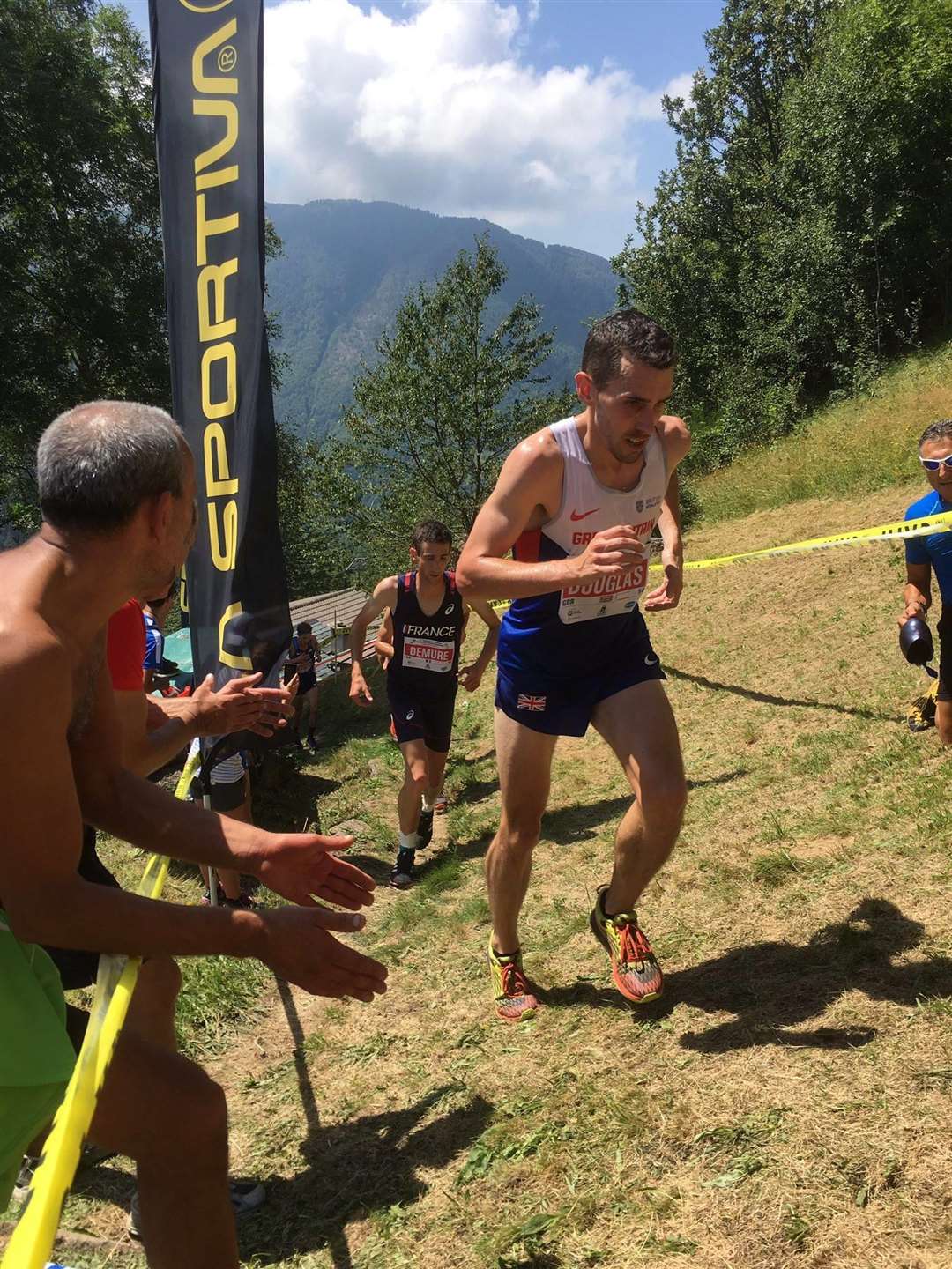 Andrew Douglas taking part in the European Mountain Running Championship in Italy last year.
