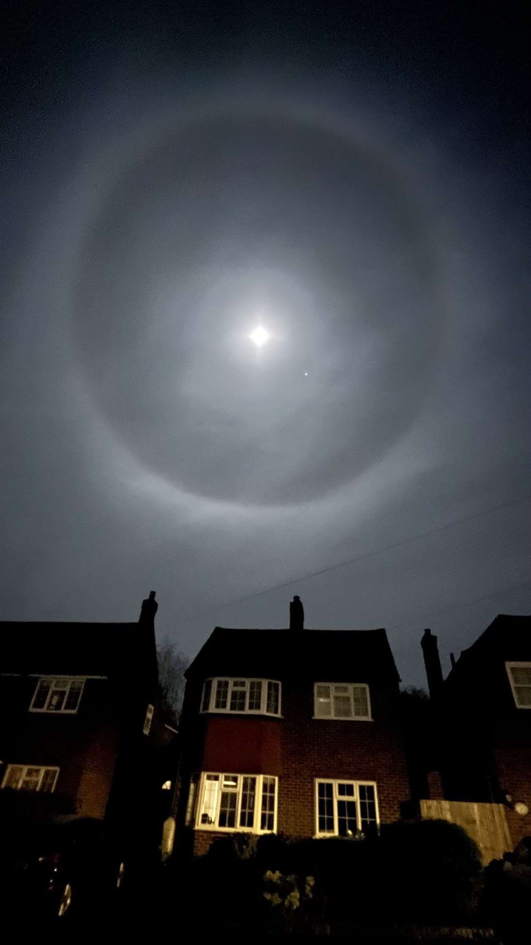 A halo around the Moon in Reigate (Simon Collins/PA)