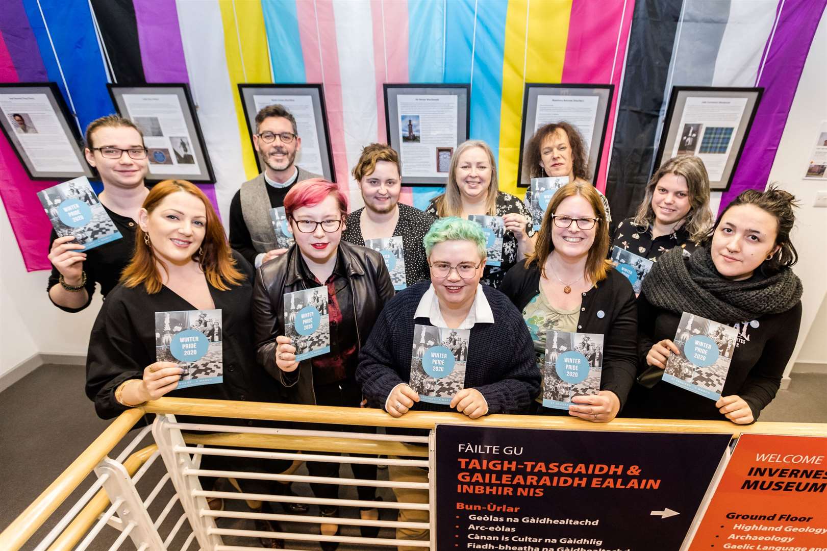 Highland Pride volunteers at the Winter Pride 2020 opening night, Inverness Museum and Art Gallery. Picture: Paul Campbell.