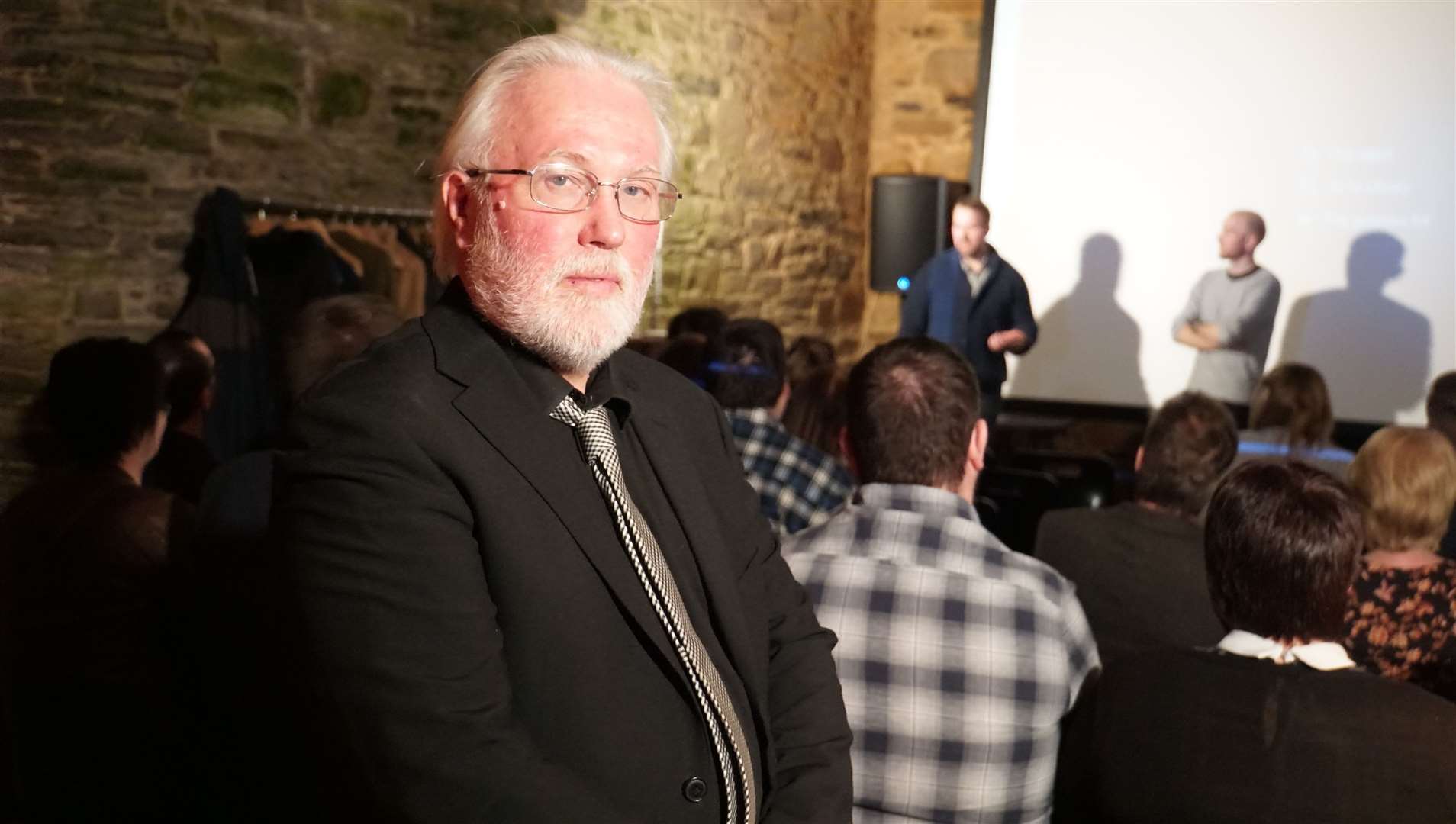 Murray Watts is an award-winning filmmaker himself and hosted the event for his sons Ffion and Toby seen in the background.
