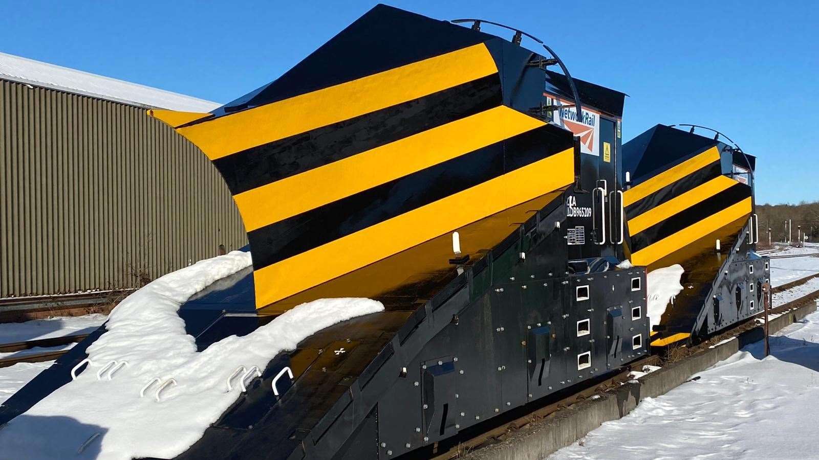 Snow ploughs have been working to clear deep drifts on Highland railway lines. Picture: Network Rail Scotland.
