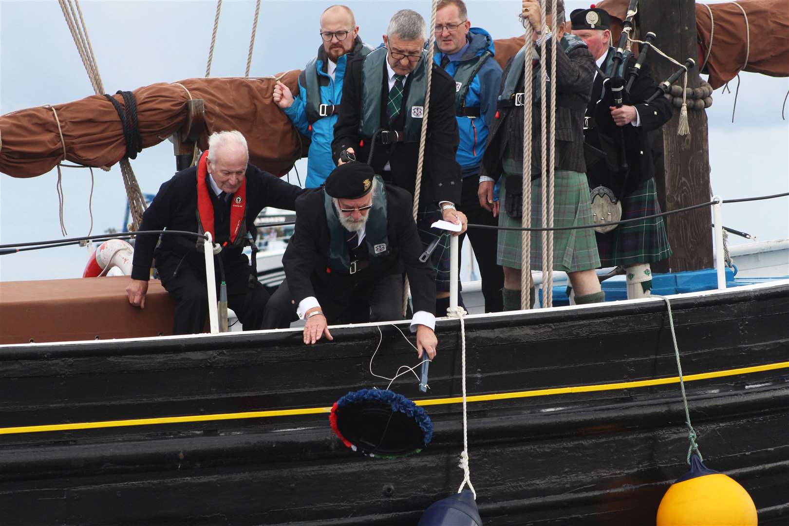 Mike Coupland laying a wreath on behalf of the Merchant Navy Association. Picture: Alan Hendry