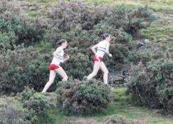 Emma and Oonagh Dunnett out in front on their way up the challenging course at Menstrie to qualify for the Junior Home International, which will take place in Wales later this month.