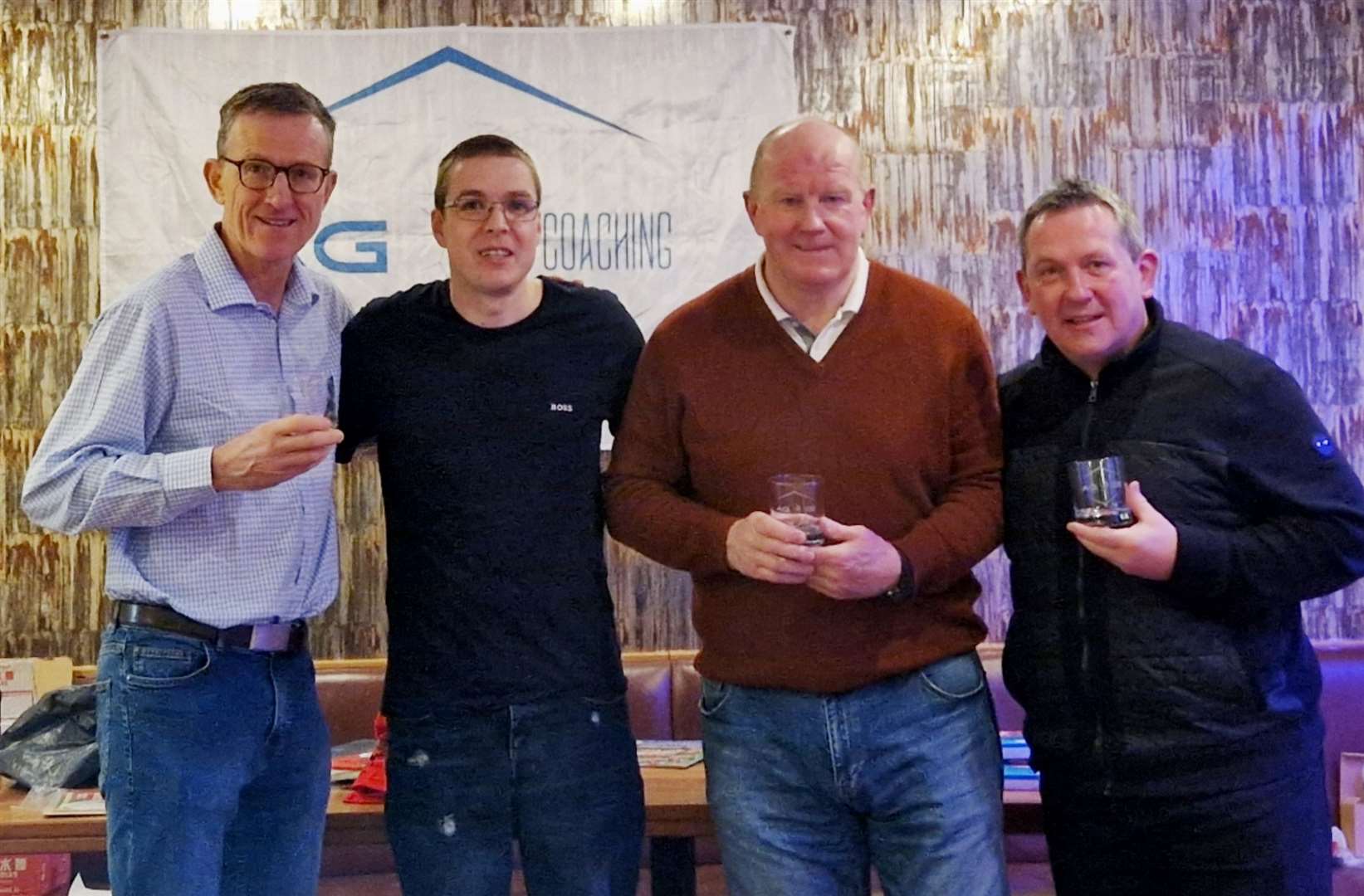 Alyn Gunn of AG Coaching (second from left) with Brian Irvine, Duncan Shearer and Billy Dodds.