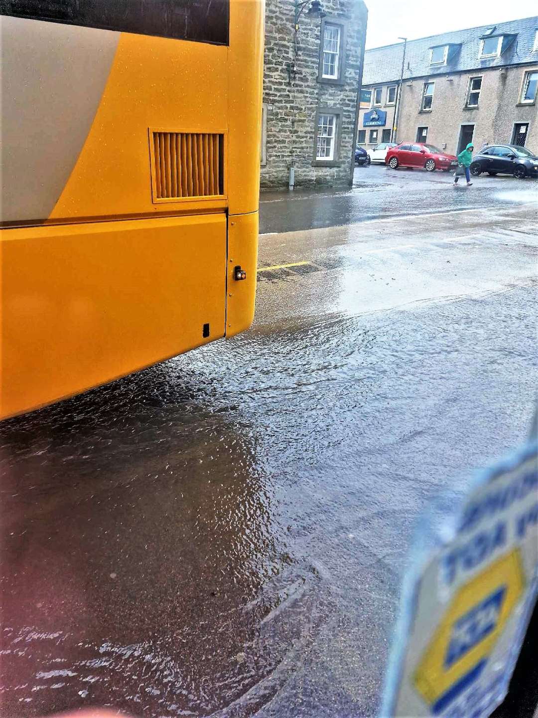 Water could be seen running down Traill Street in Thurso during the latest flood in August. Picture: David Mackinnon