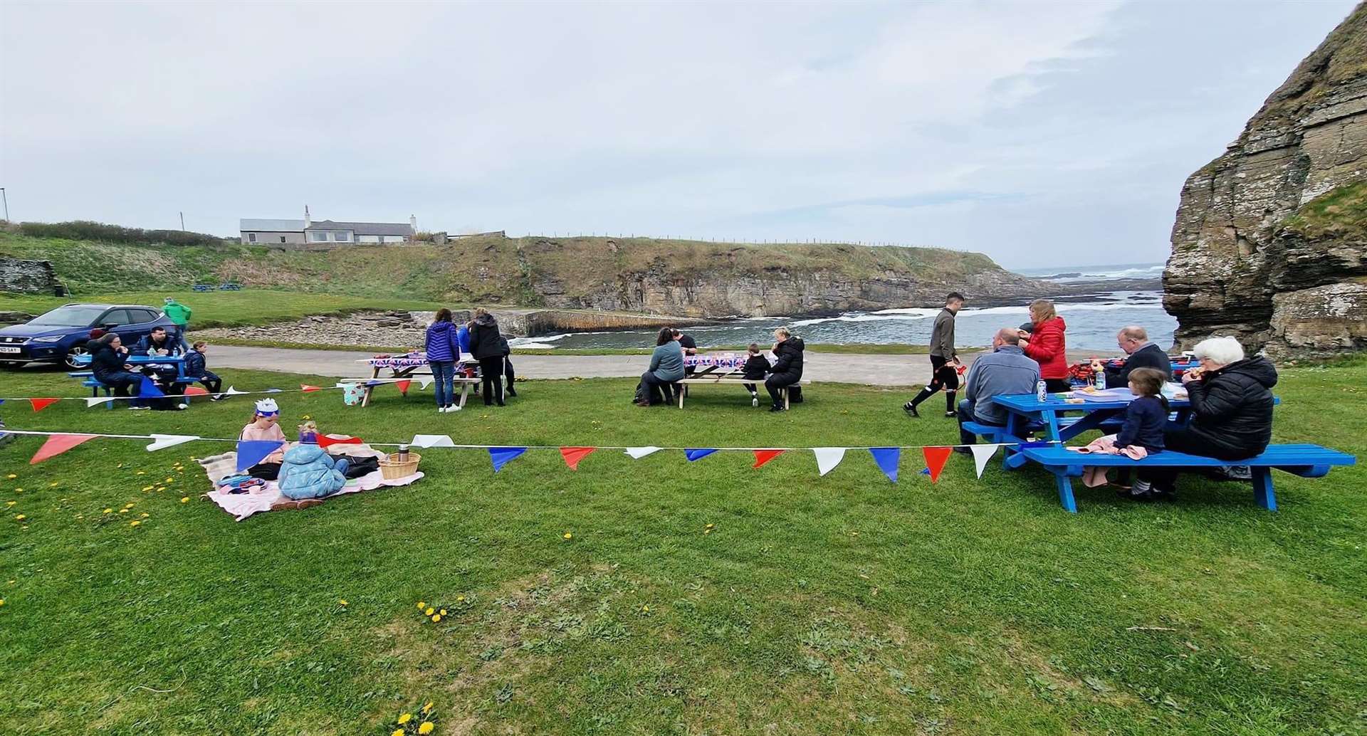 The Staxigoe harbour area was decorated with bunting to mark the occasion.