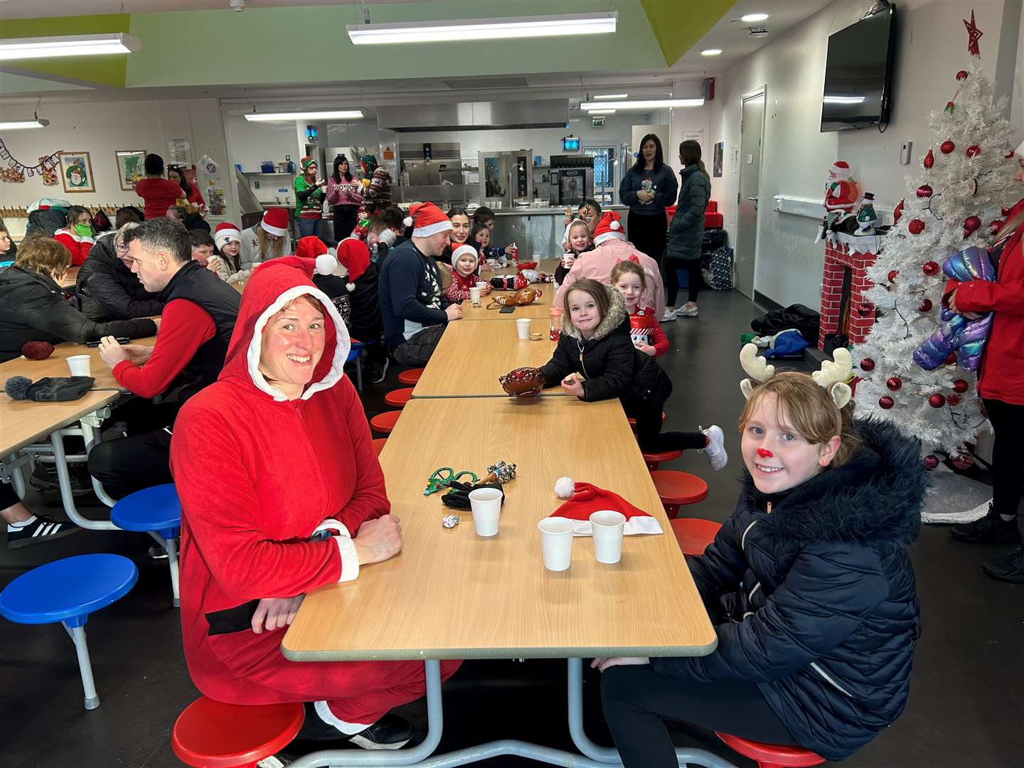Pupils were joined by adults for festive treats after the first Santa dash at Noss Primary School and ELC.